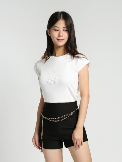 High Waist With Chain Belt Short Pants 27759