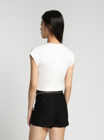 High Waist With Chain Belt Short Pants 27759