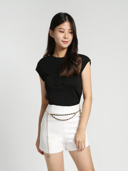 High Waist With Chain Belt Short Pants 27759