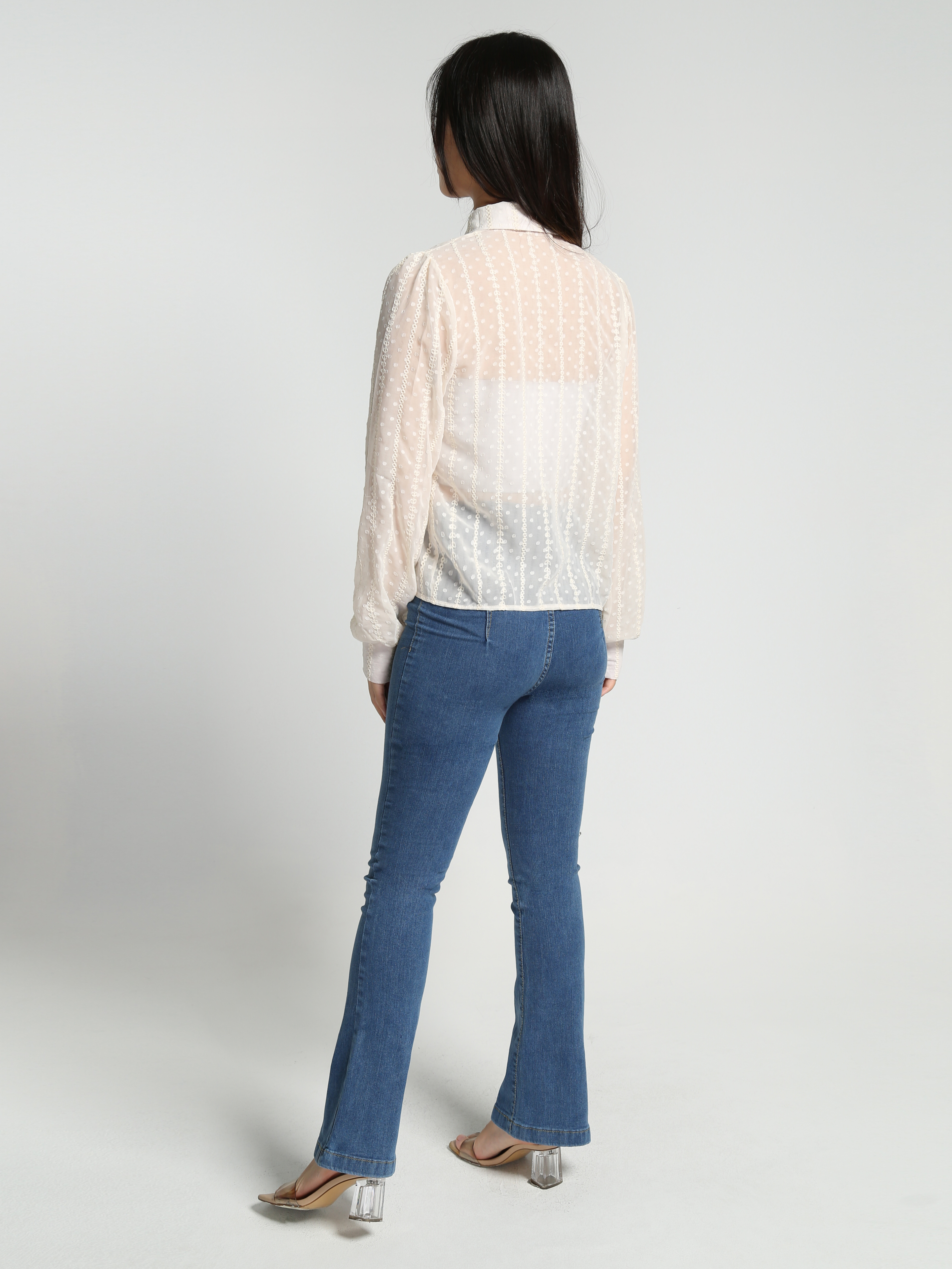 Denim High Waist Wrap Long Pants 27863