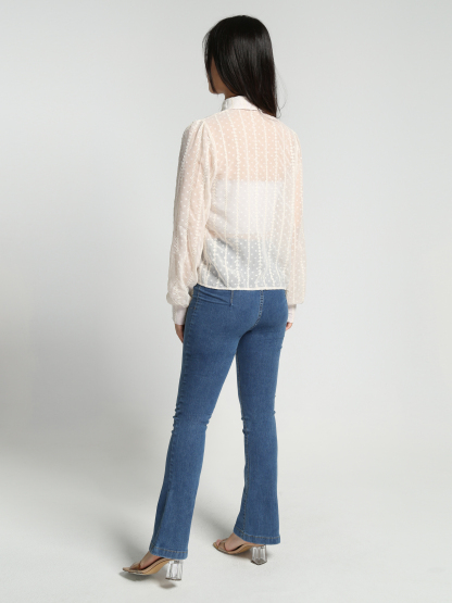 Denim High Waist Wrap Long Pants 27863