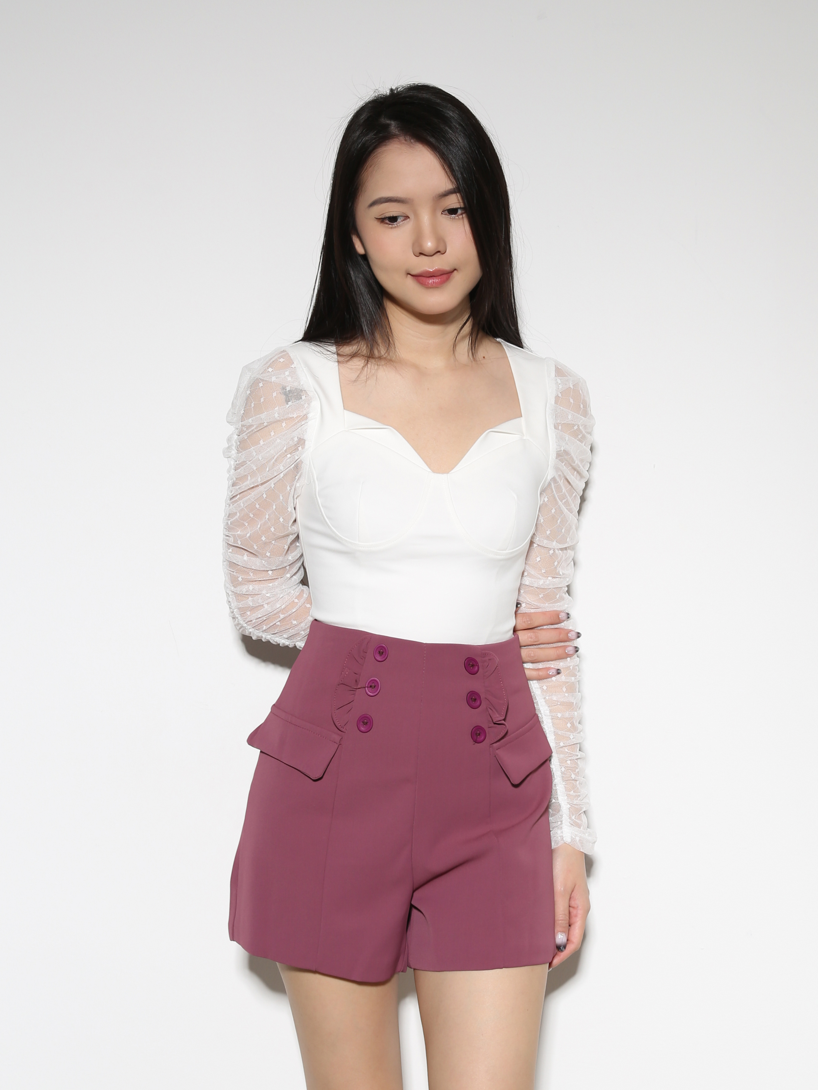 High Waist Ruffles Short Pants 27865