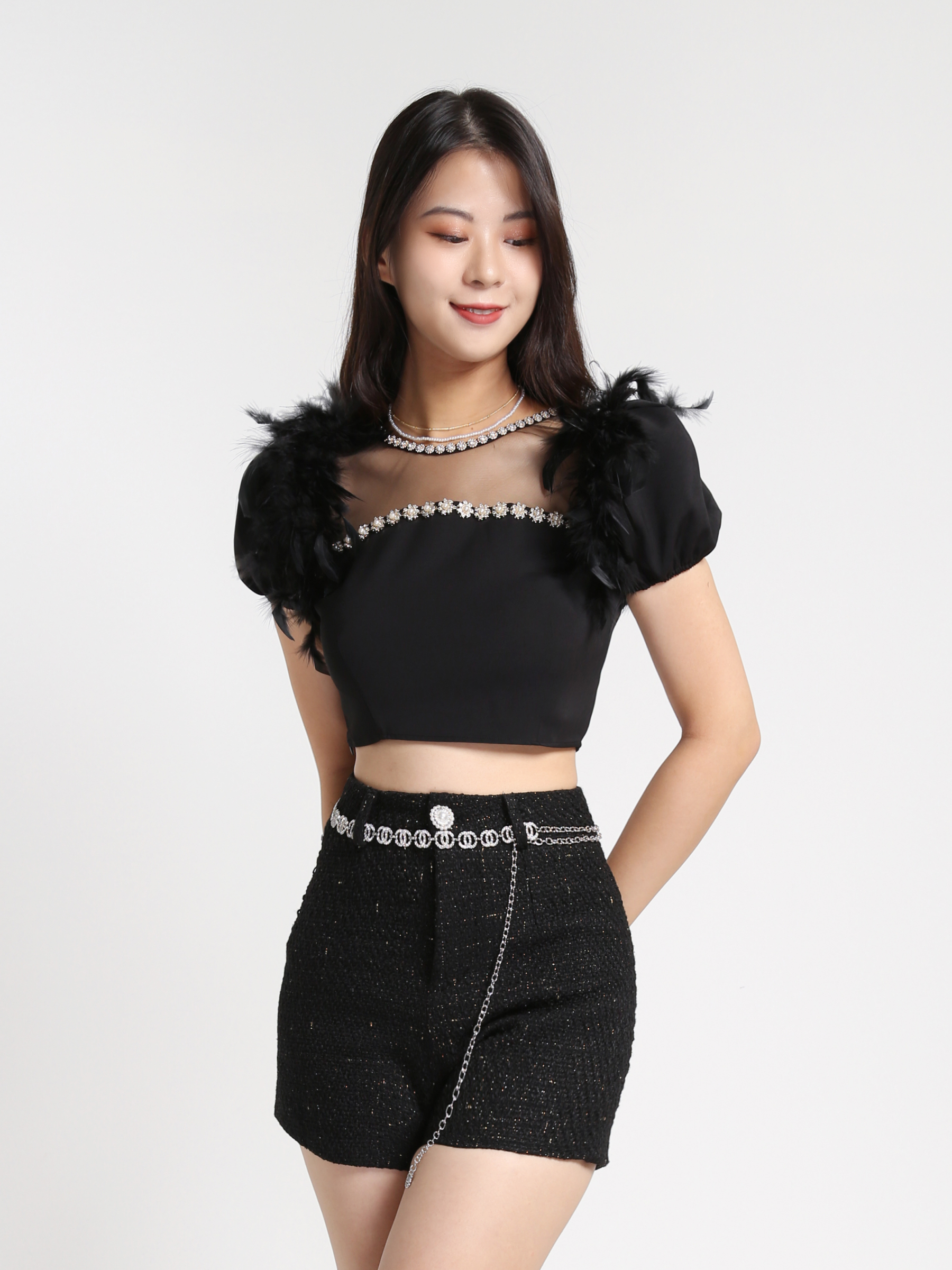 Puff Sleeve Square Neck Top 27911