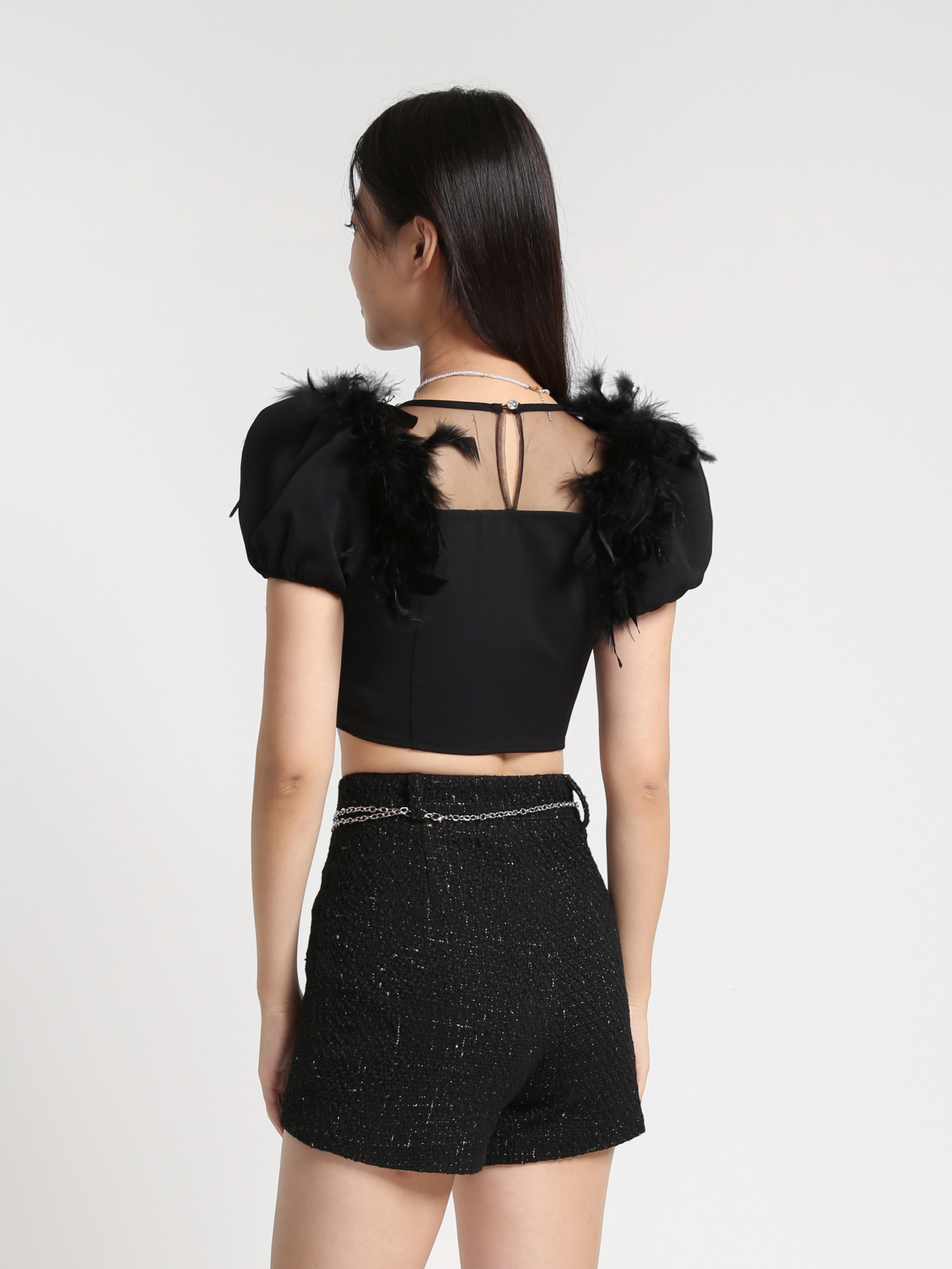 Puff Sleeve Square Neck Top 27911