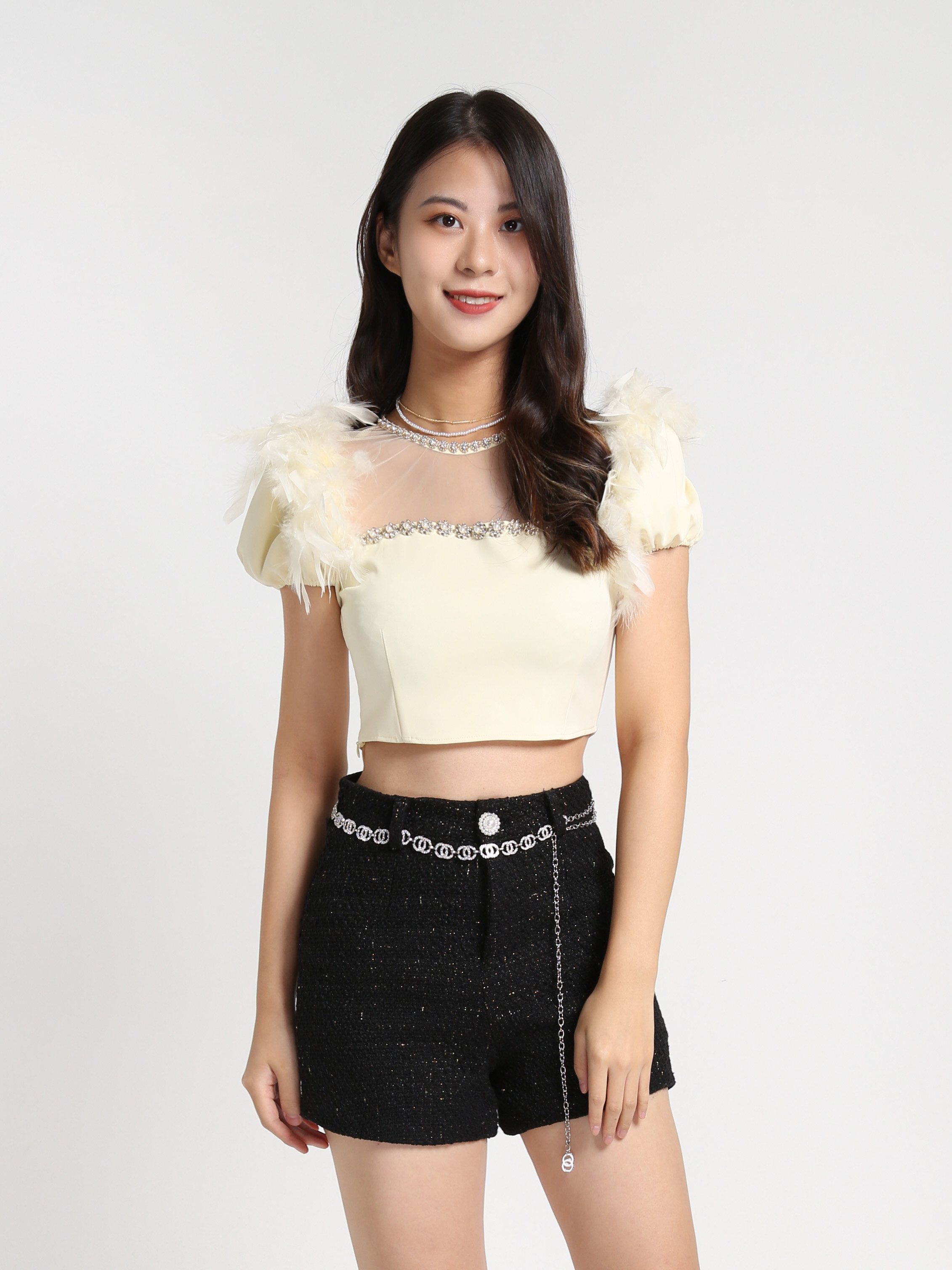 Puff Sleeve Square Neck Top 27911
