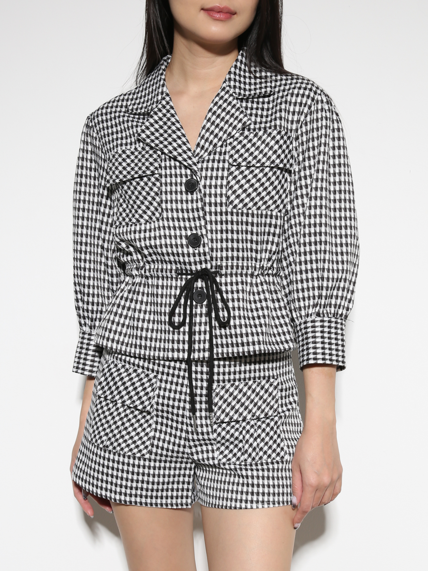 Long Sleeve Top With Front Pocket Short Pant 27913