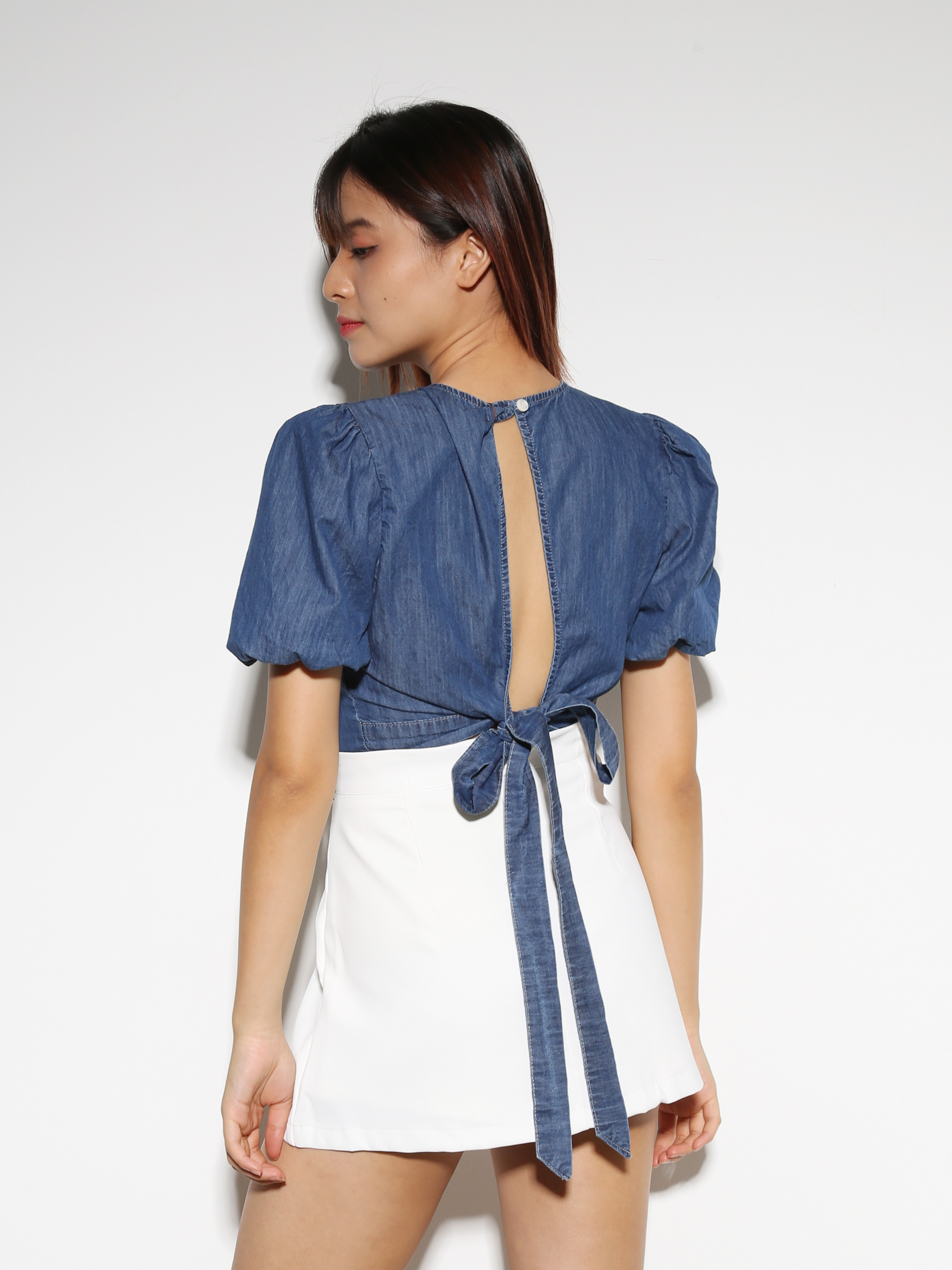 Denim Back Tie Up Top 27970