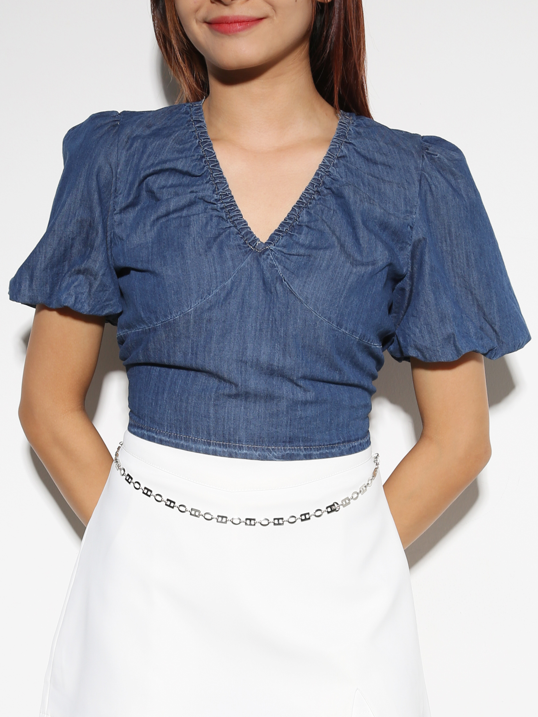 Denim Back Tie Up Top 27970