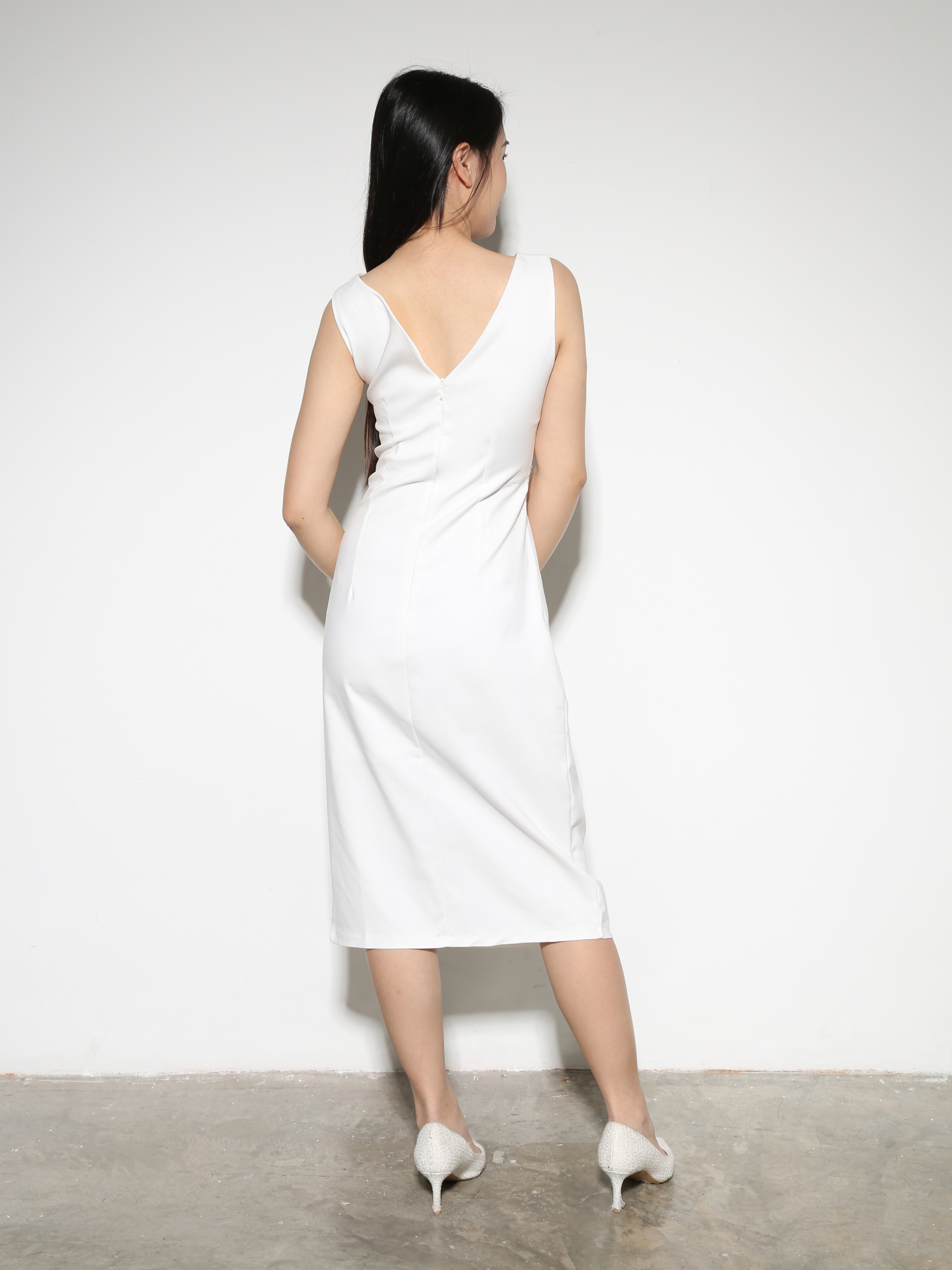 Sleeveless Front Twist Side Spilt Dress 27974