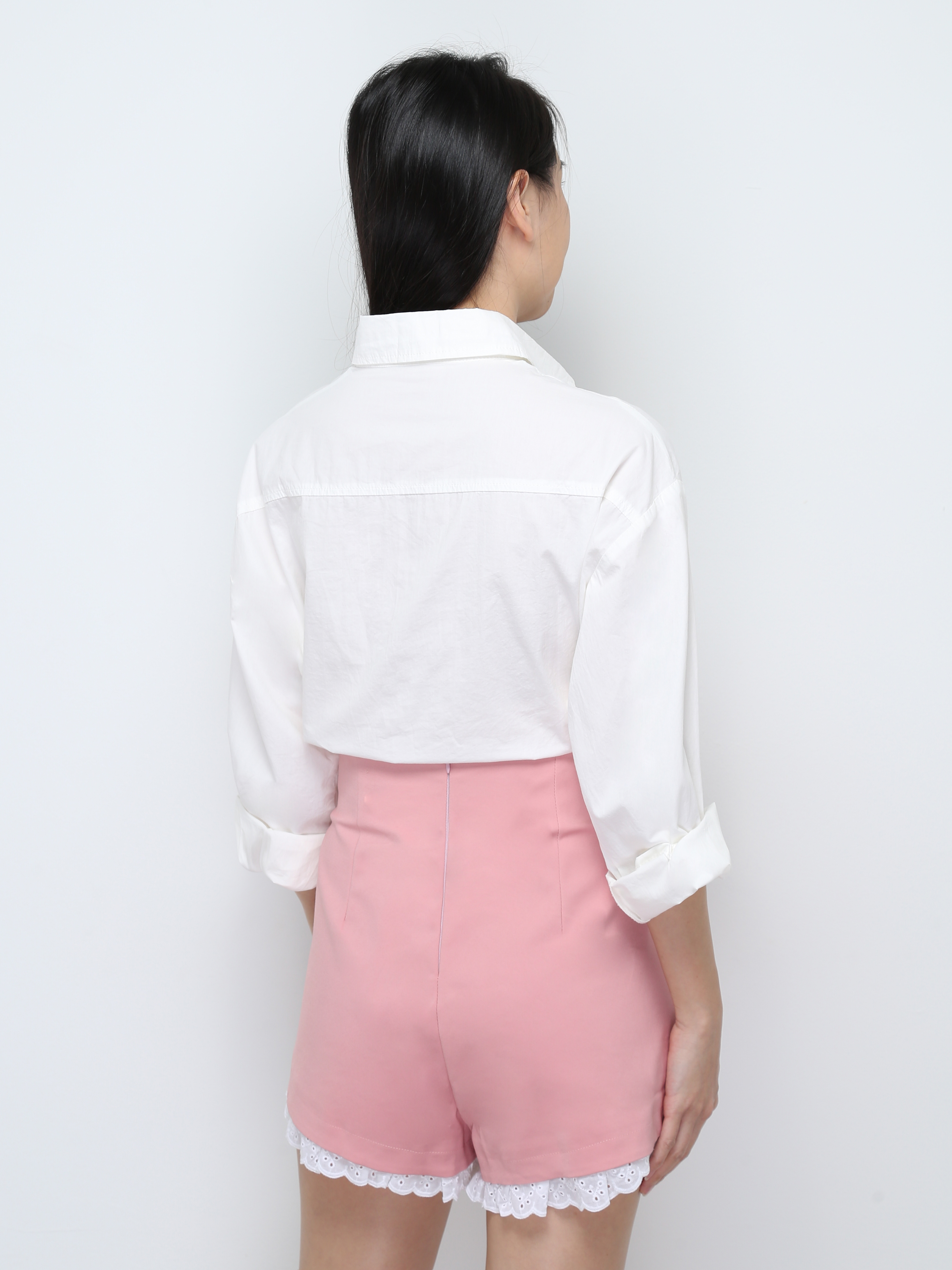 High Waist Eyelet Short Pants 28560