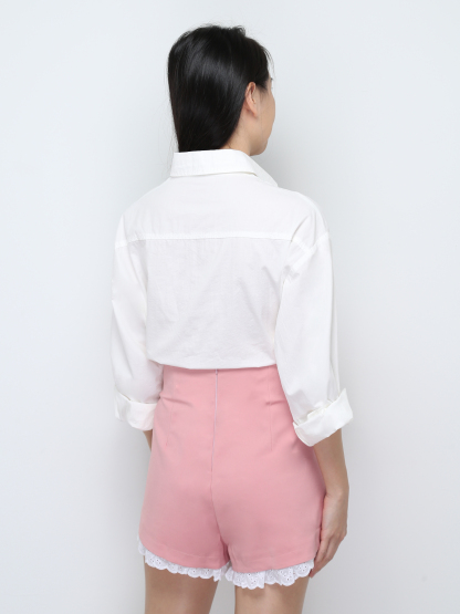 High Waist Eyelet Short Pants 28560