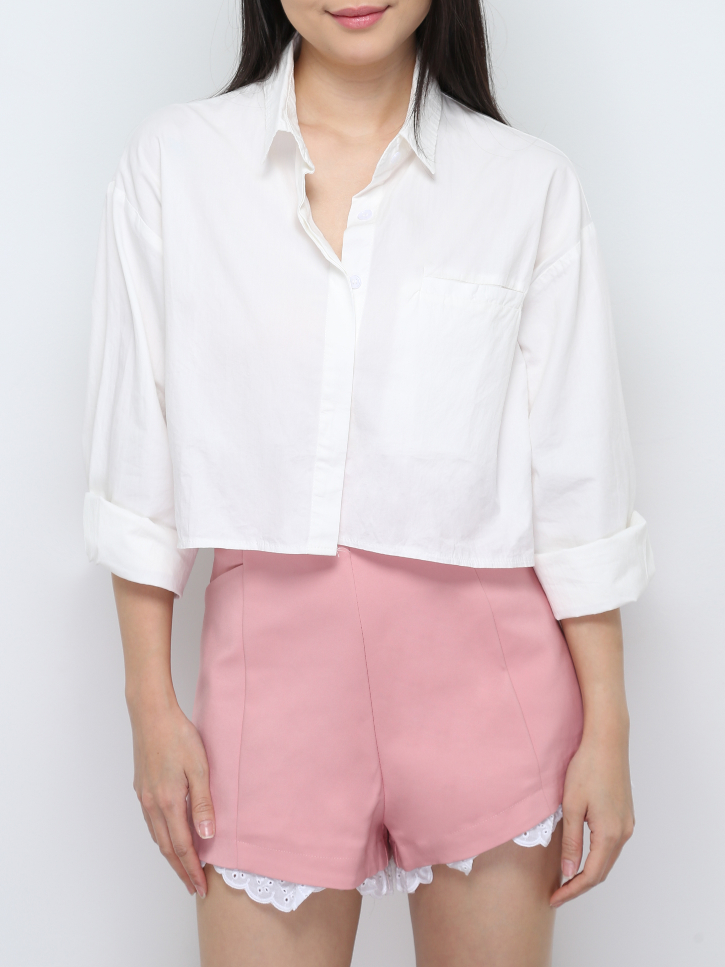 High Waist Eyelet Short Pants 28560