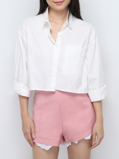 High Waist Eyelet Short Pants 28560