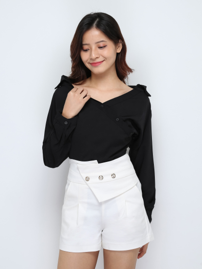 Off Shoulder Irregular Design Blouse 28073