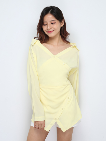 Off Shoulder Irregular Design Blouse 28073