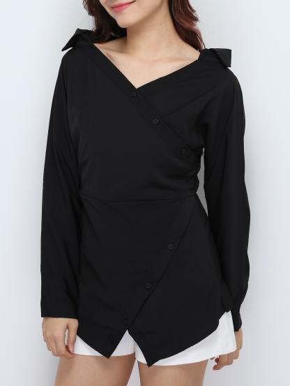 Off Shoulder Irregular Design Blouse 28073