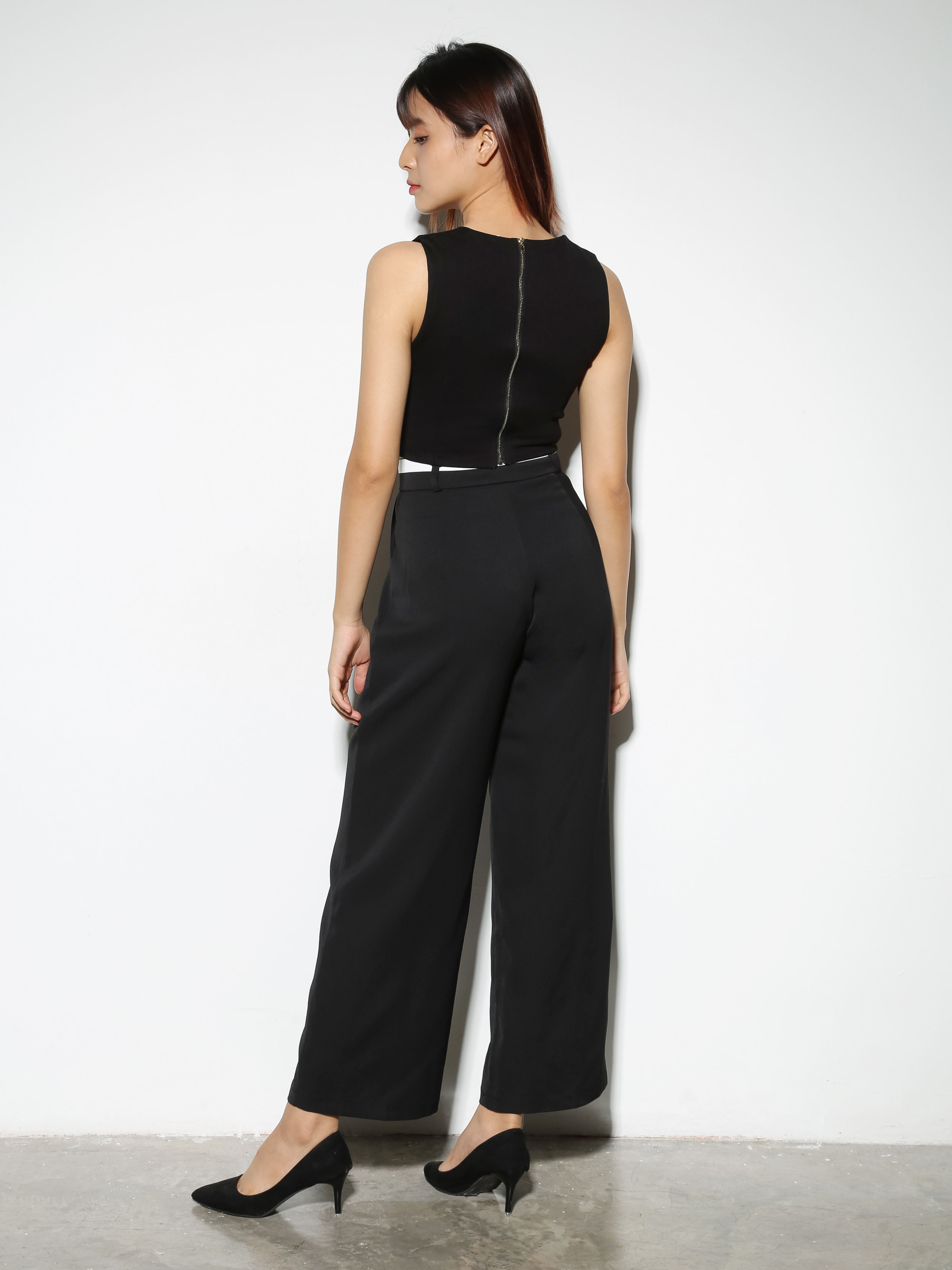 Sleeveless Back Zip Crop Top 28077