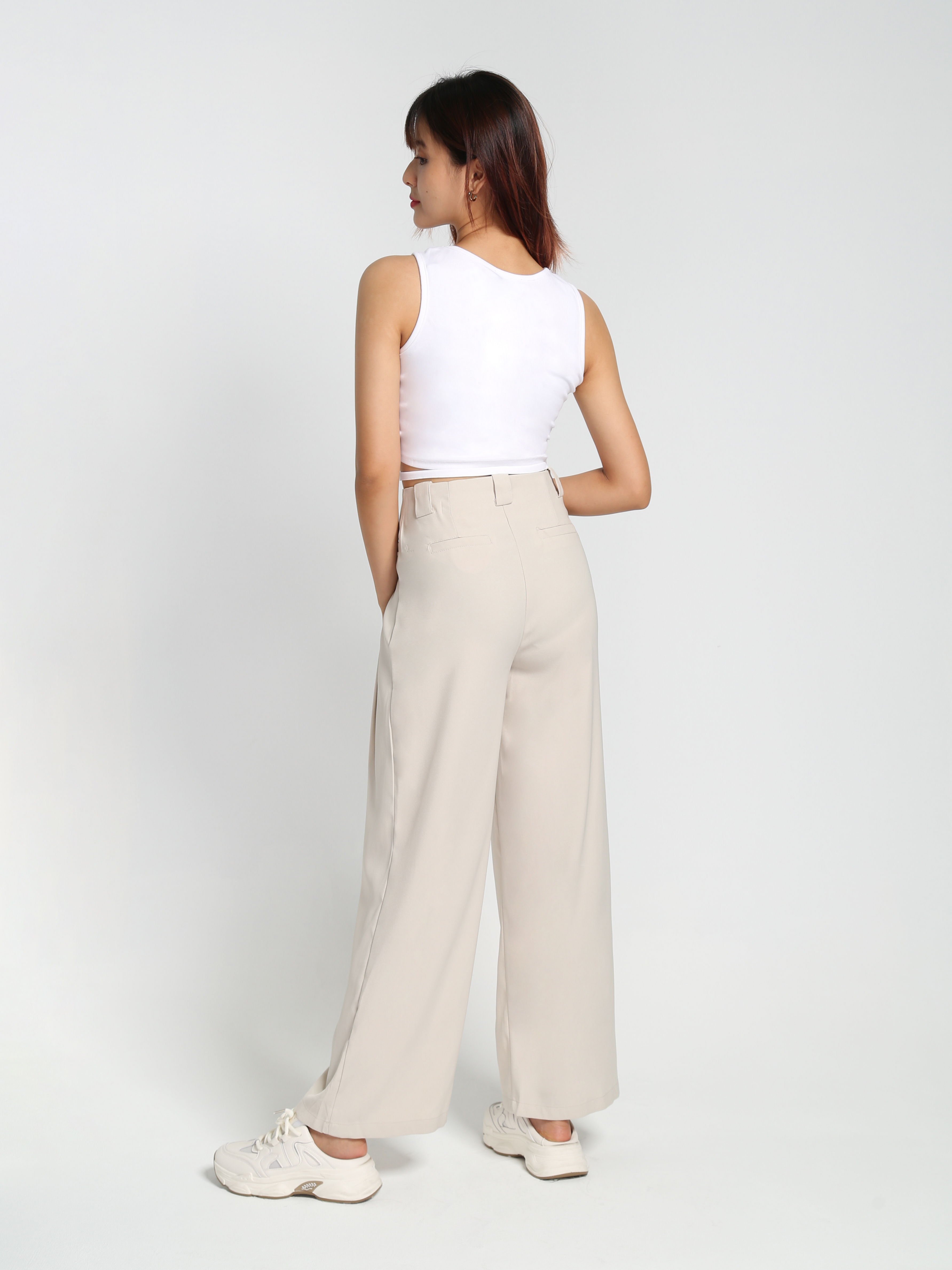 Front Button Pleated Long Pant 28117