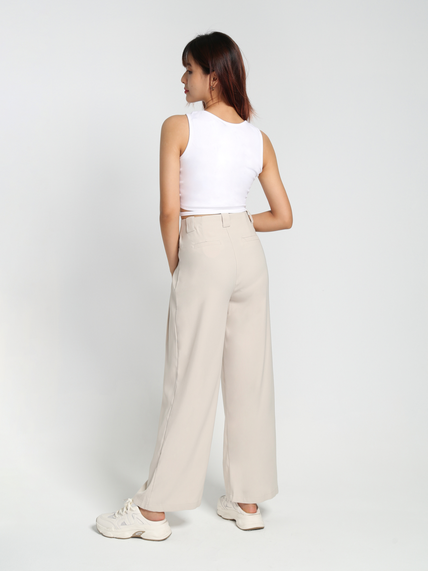 Front Button Pleated Long Pant 28117