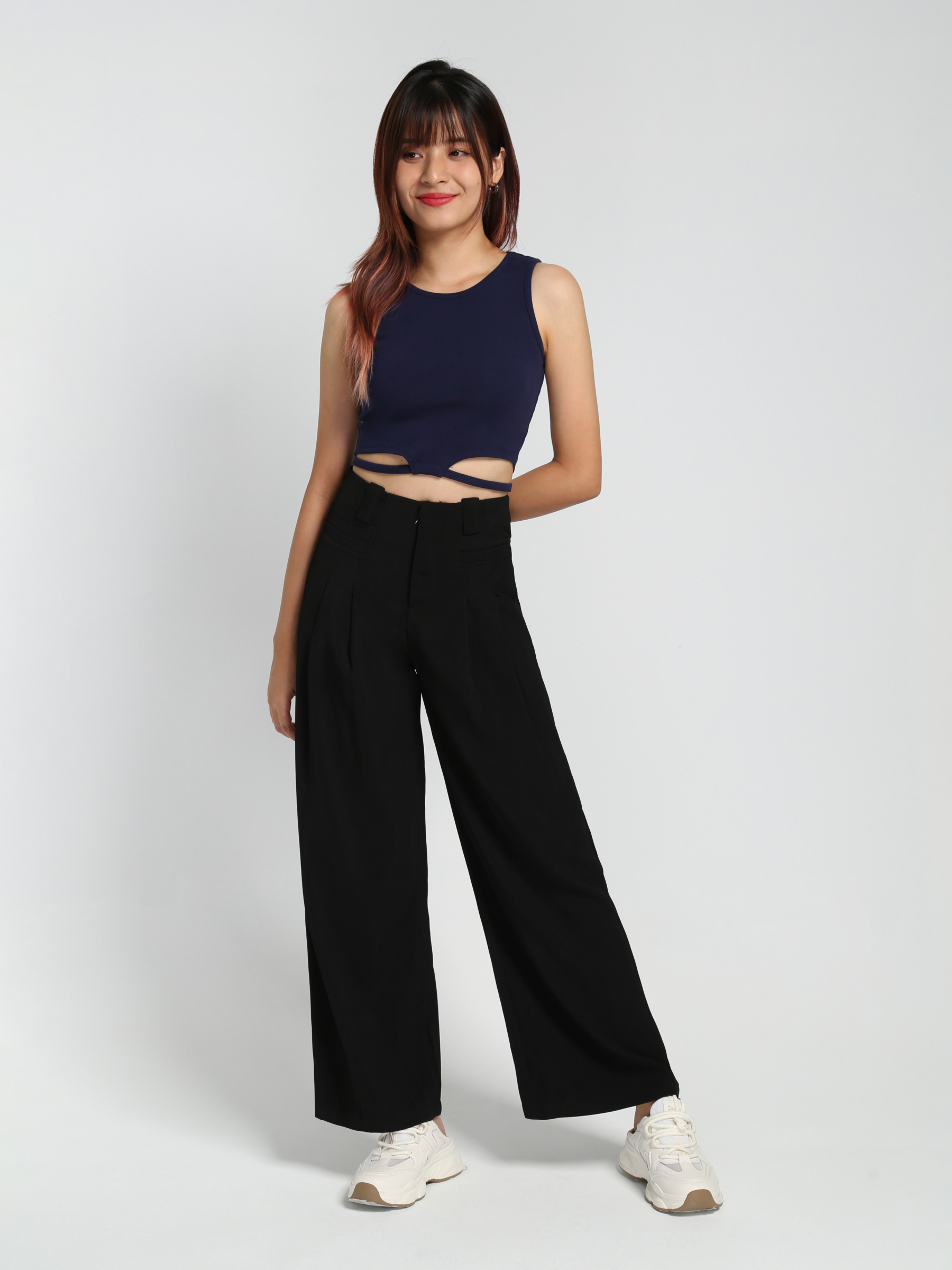 Front Button Pleated Long Pant 28117