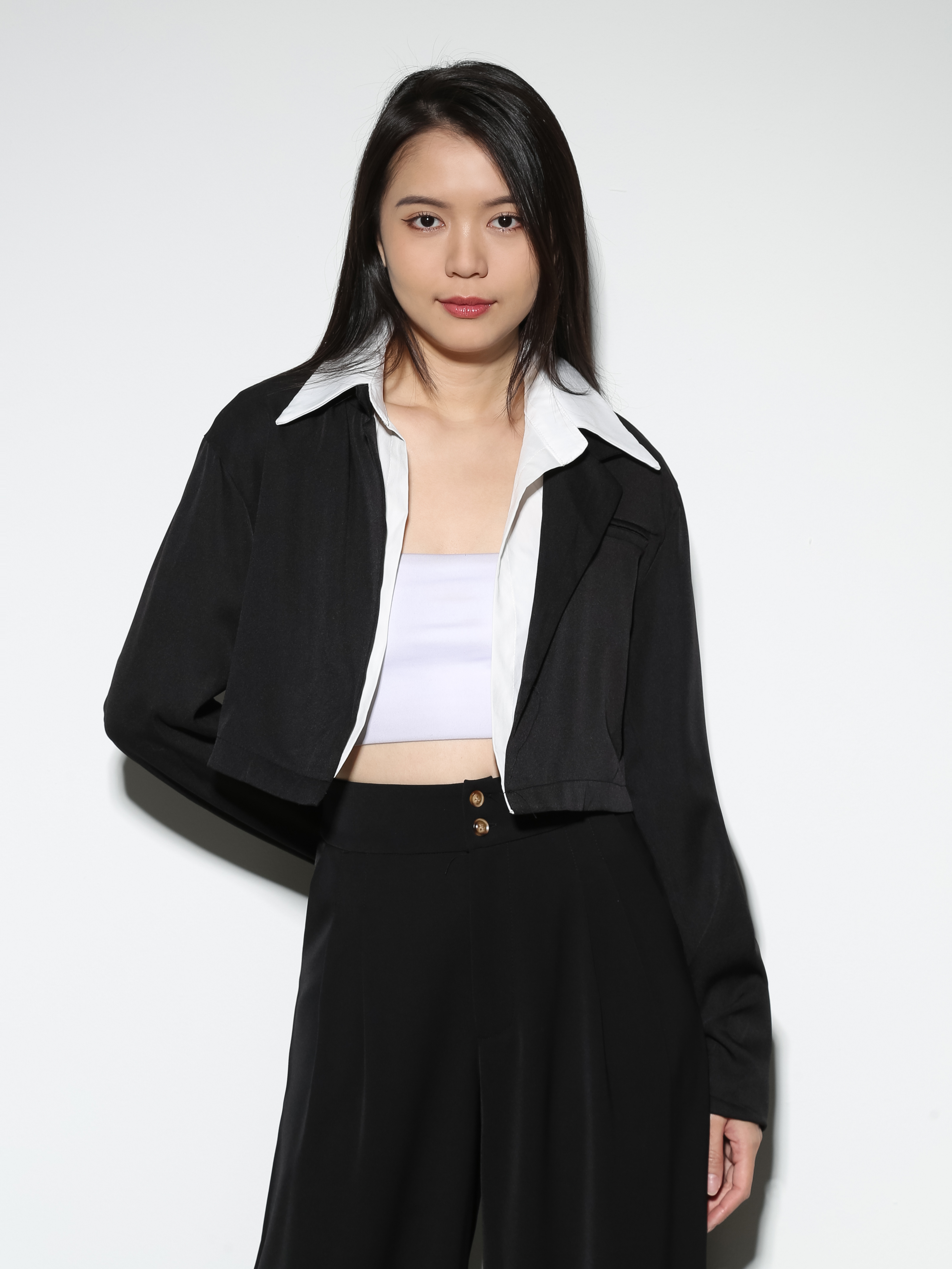 Collar Long Sleeve Top 28463