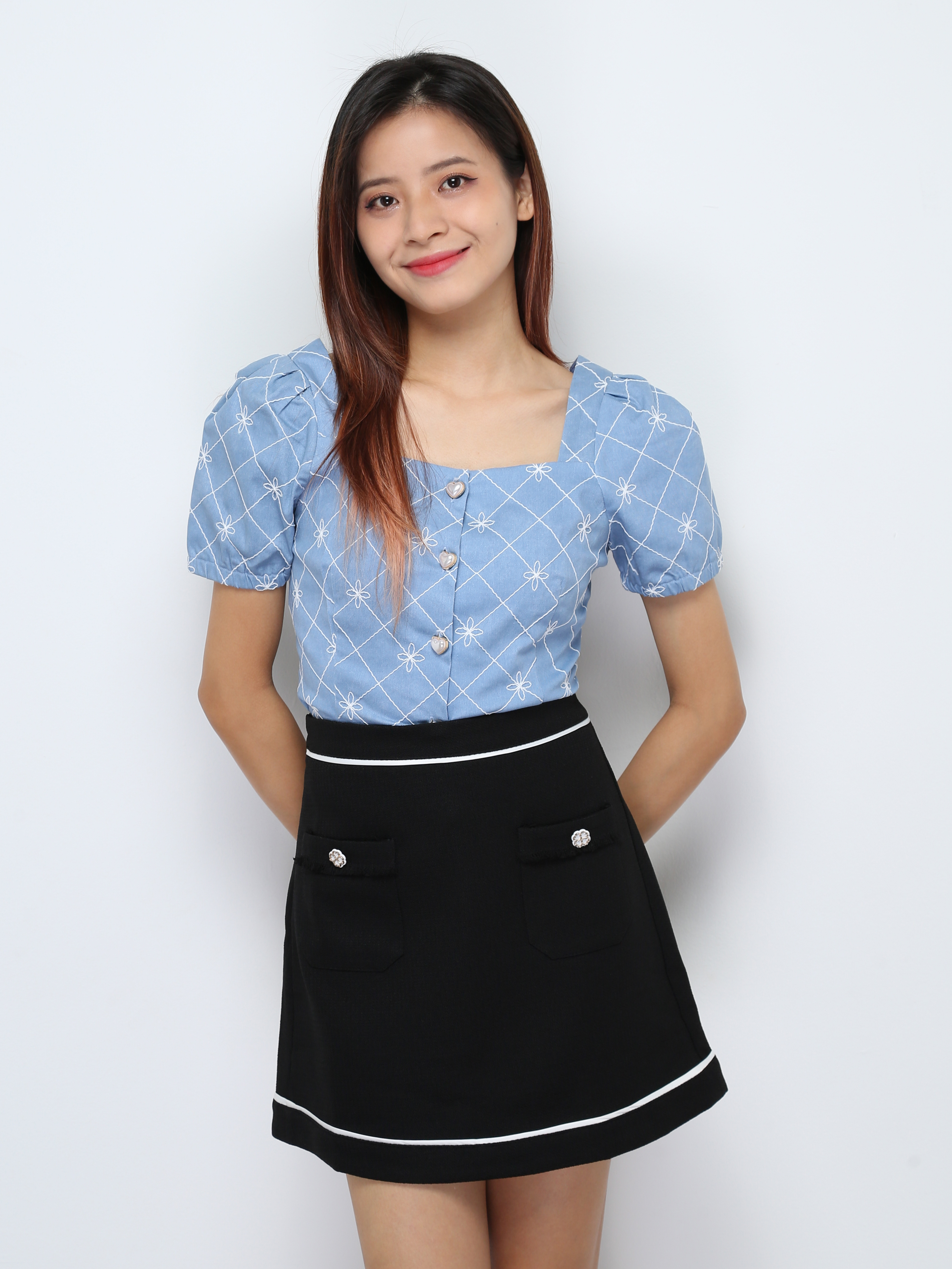 FloralFront Button Top 28501