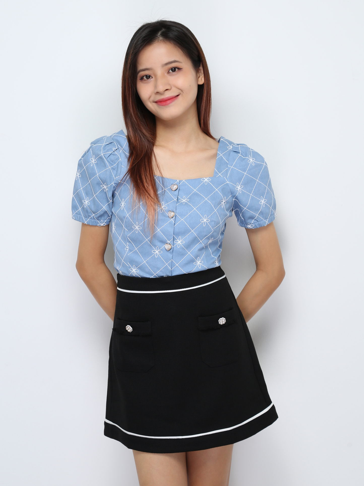 FloralFront Button Top 28501