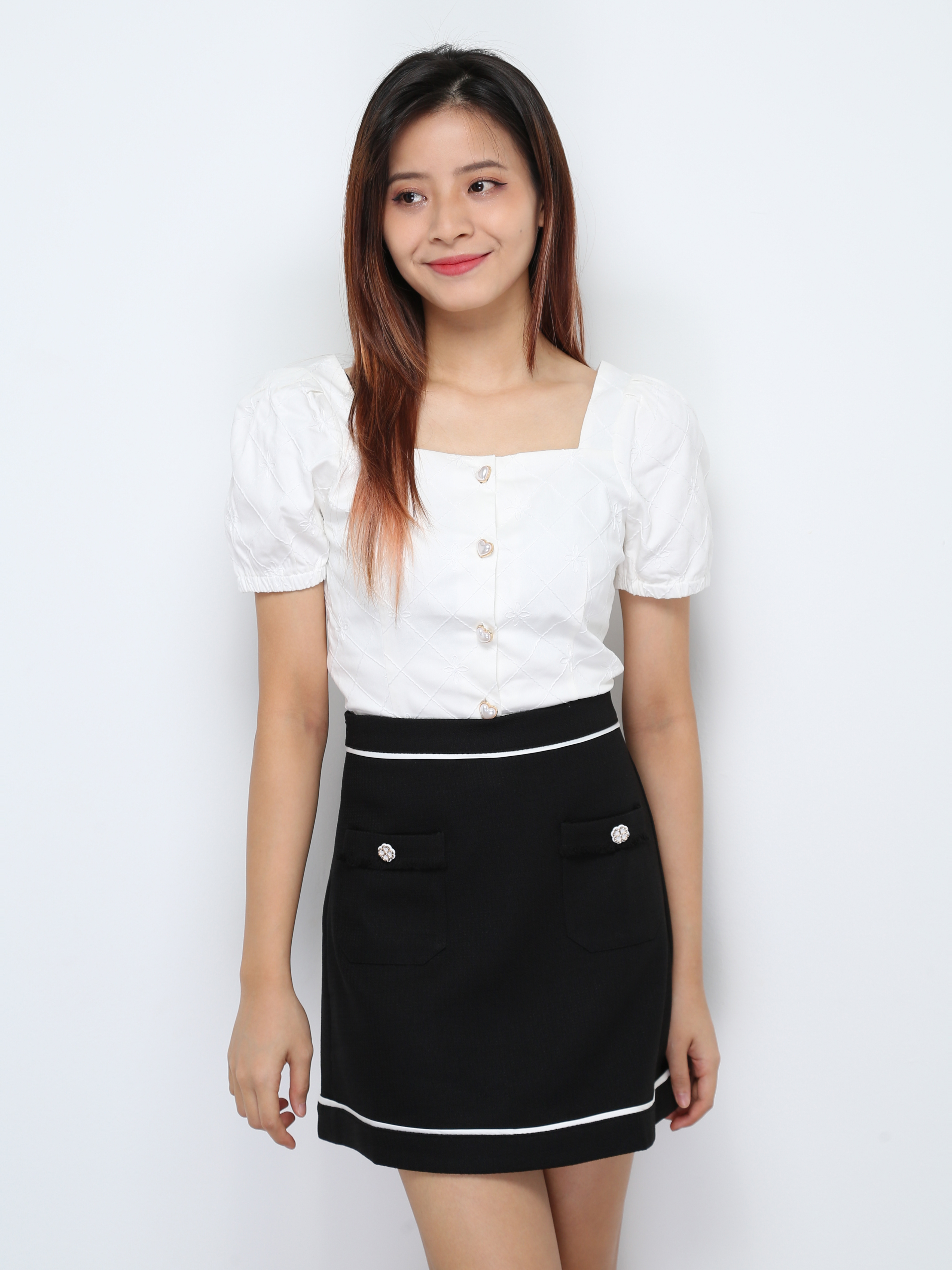 High Waist Front Pocket Skirt 28502