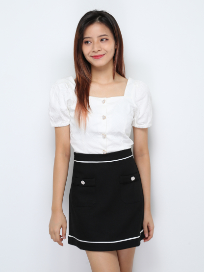 High Waist Front Pocket Skirt 28502