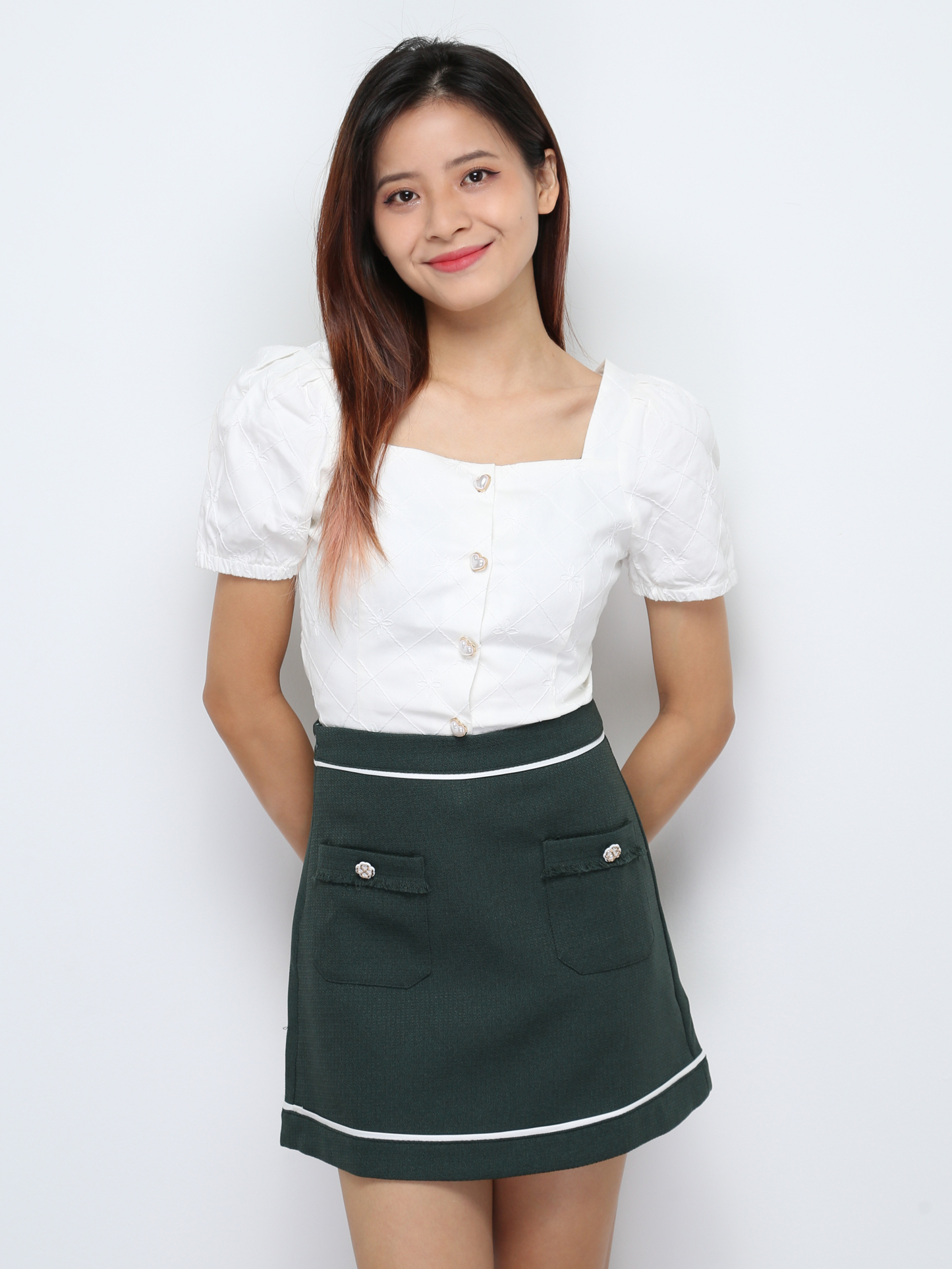 High Waist Front Pocket Skirt 28502