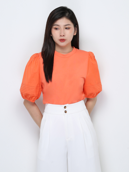 Puff Sleeve Plain Top 28503