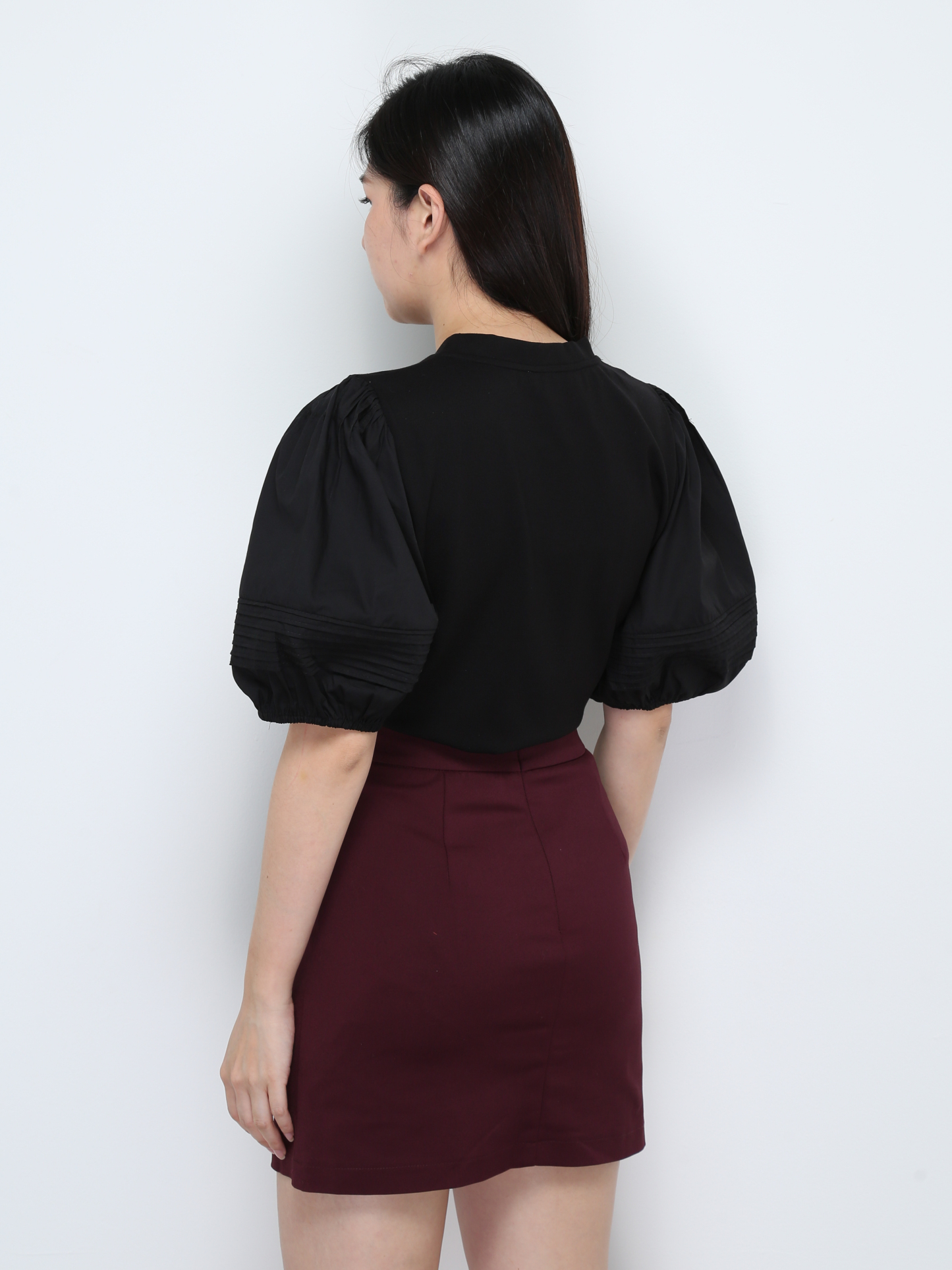 High Waist With Decorative Button Skirt 28543