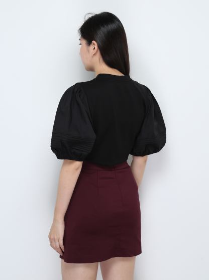 High Waist With Decorative Button Skirt 28543