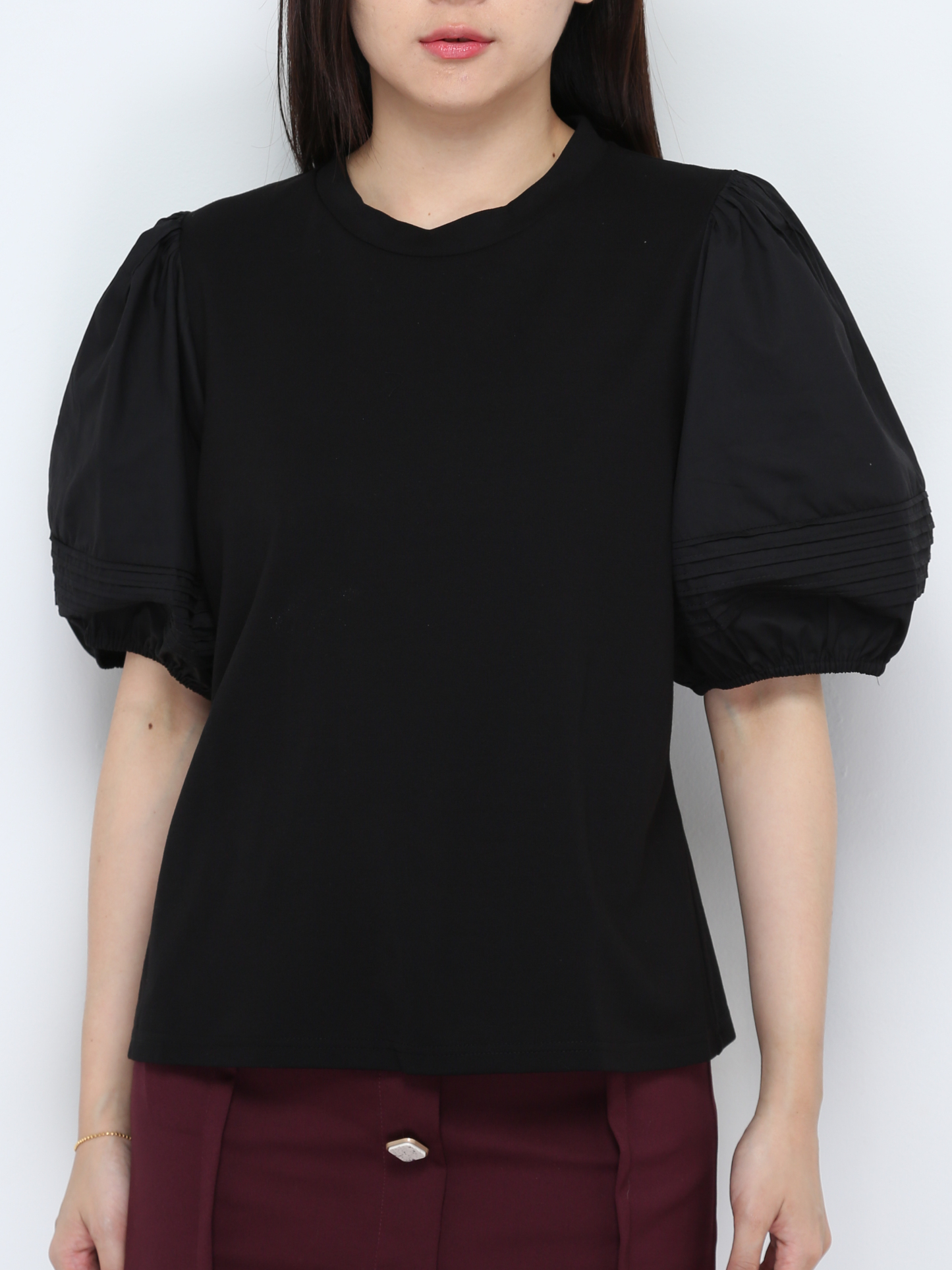 Puff Sleeve Plain Top 28503