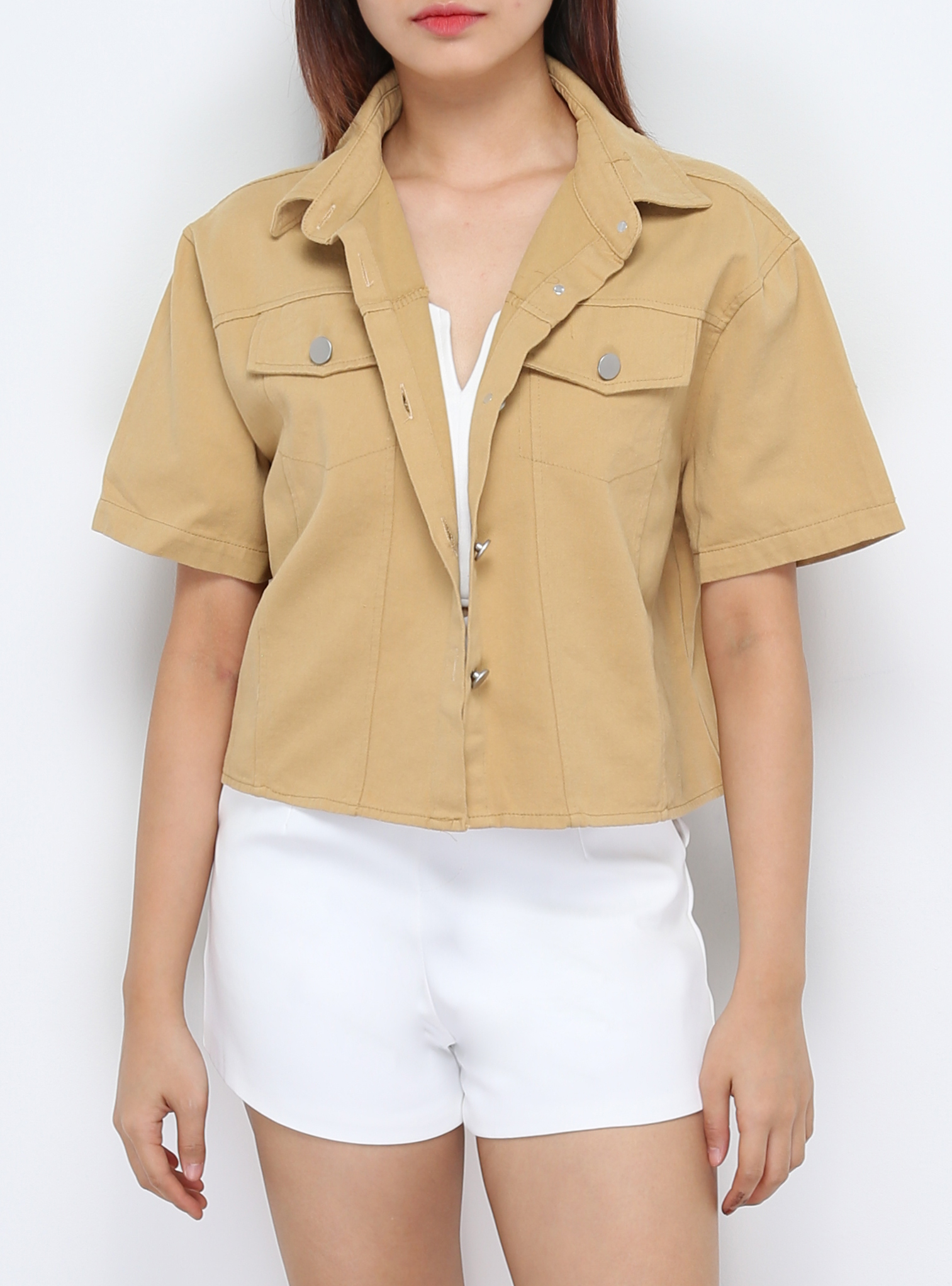 Foront Button Crop Top 28520