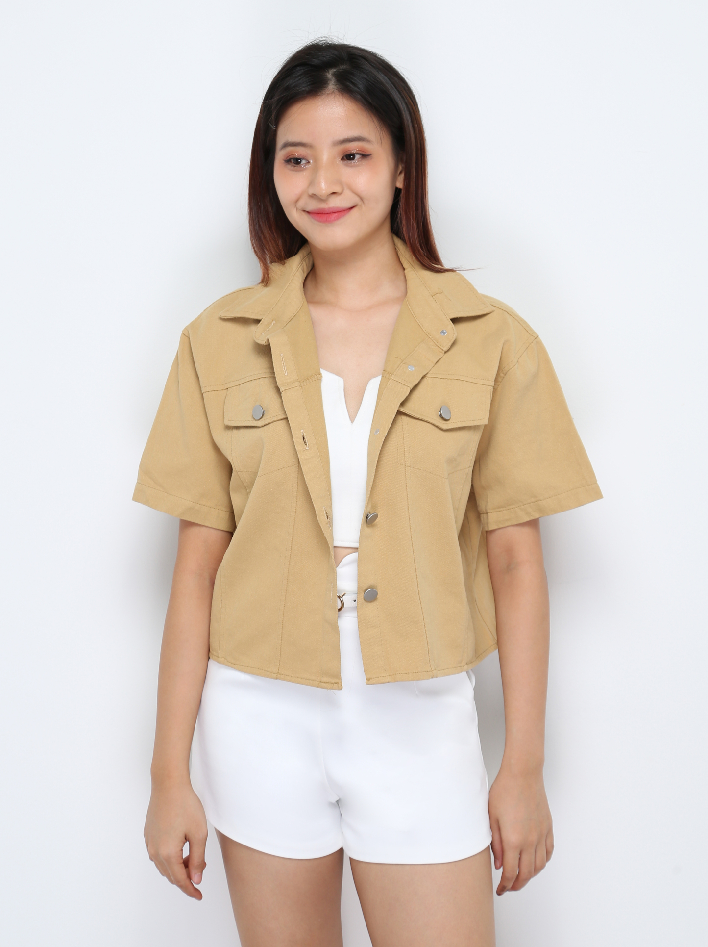 Foront Button Crop Top 28520