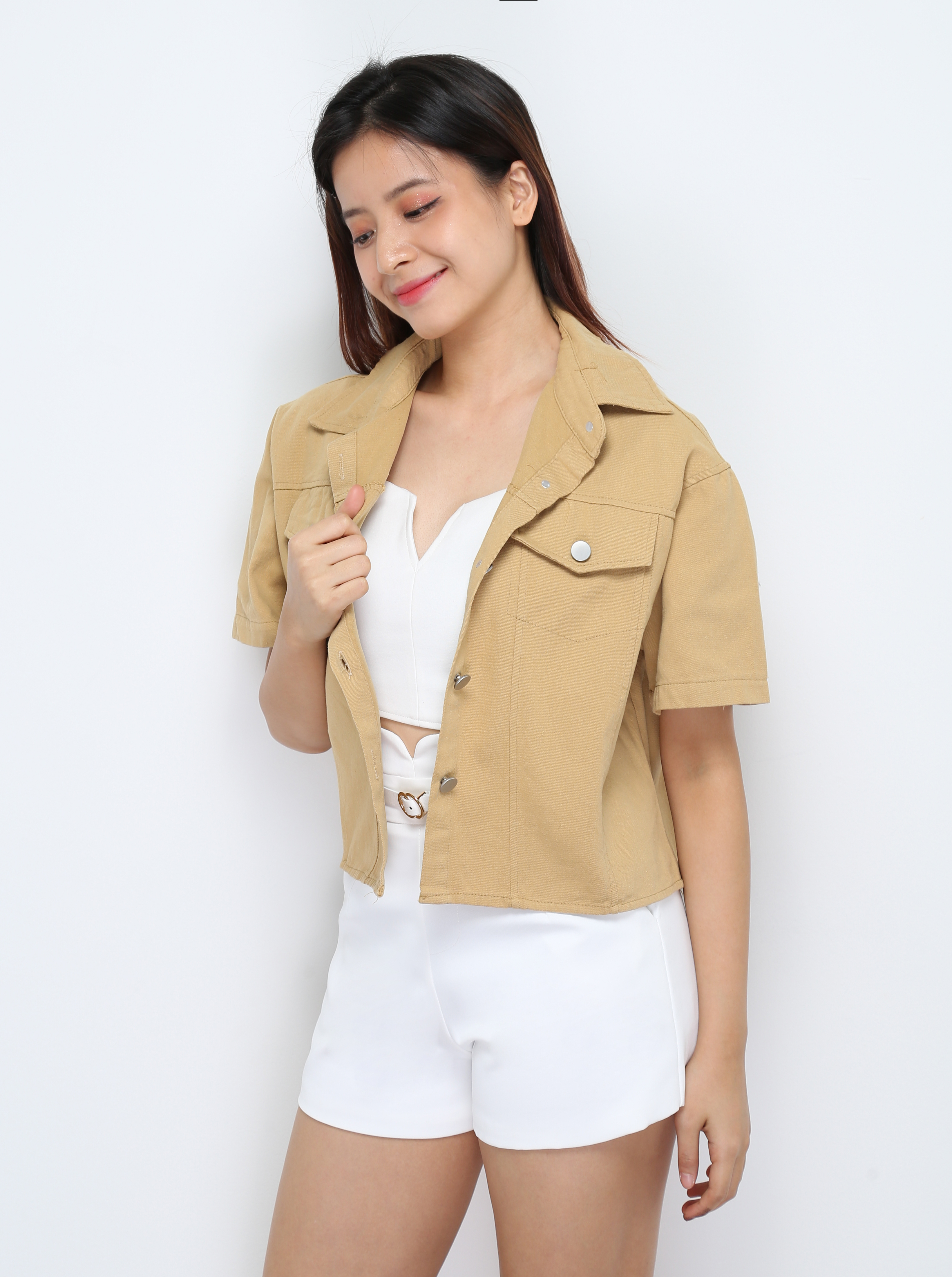 Foront Button Crop Top 28520