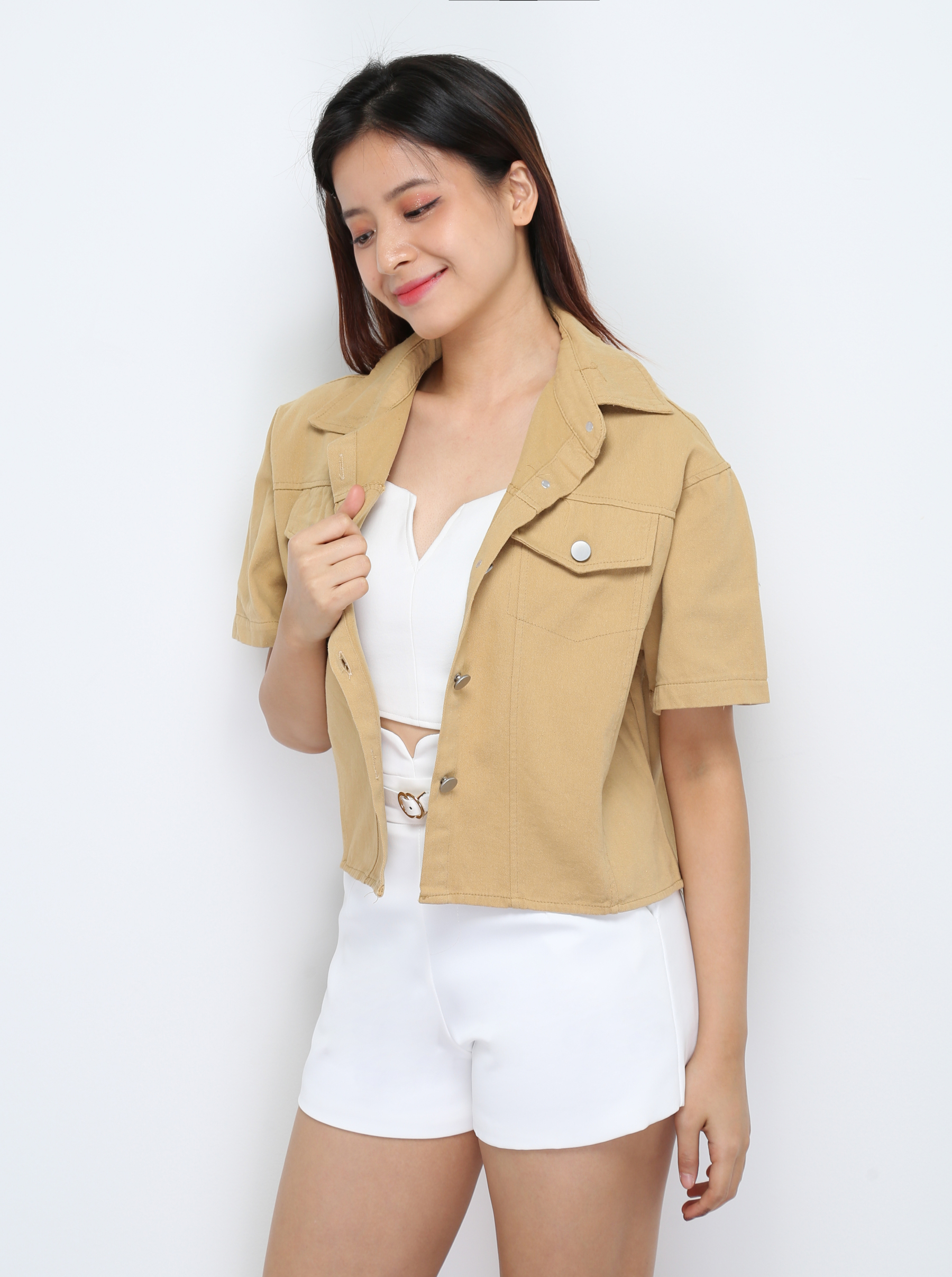 Foront Button Crop Top 28520
