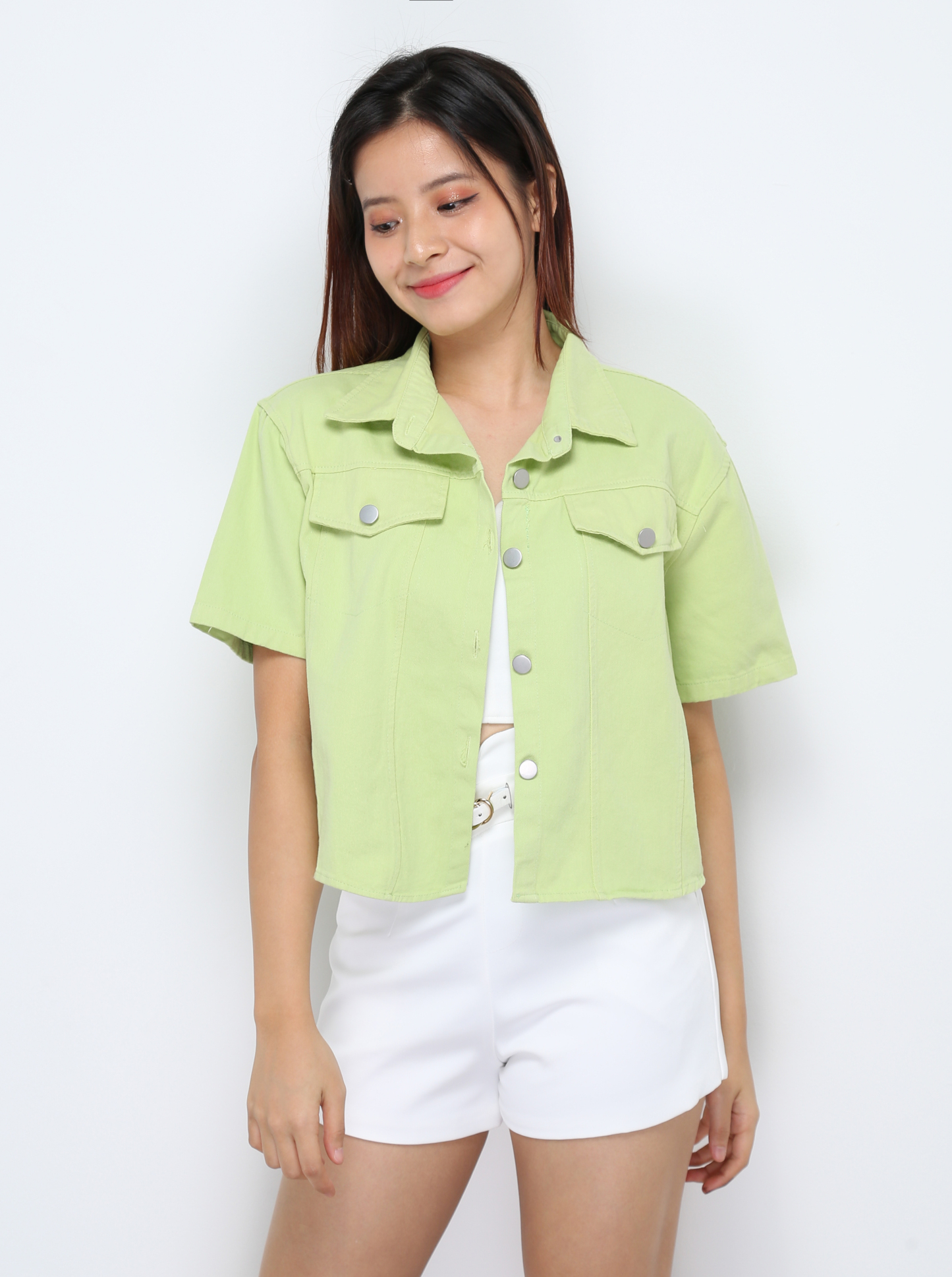 Foront Button Crop Top 28520