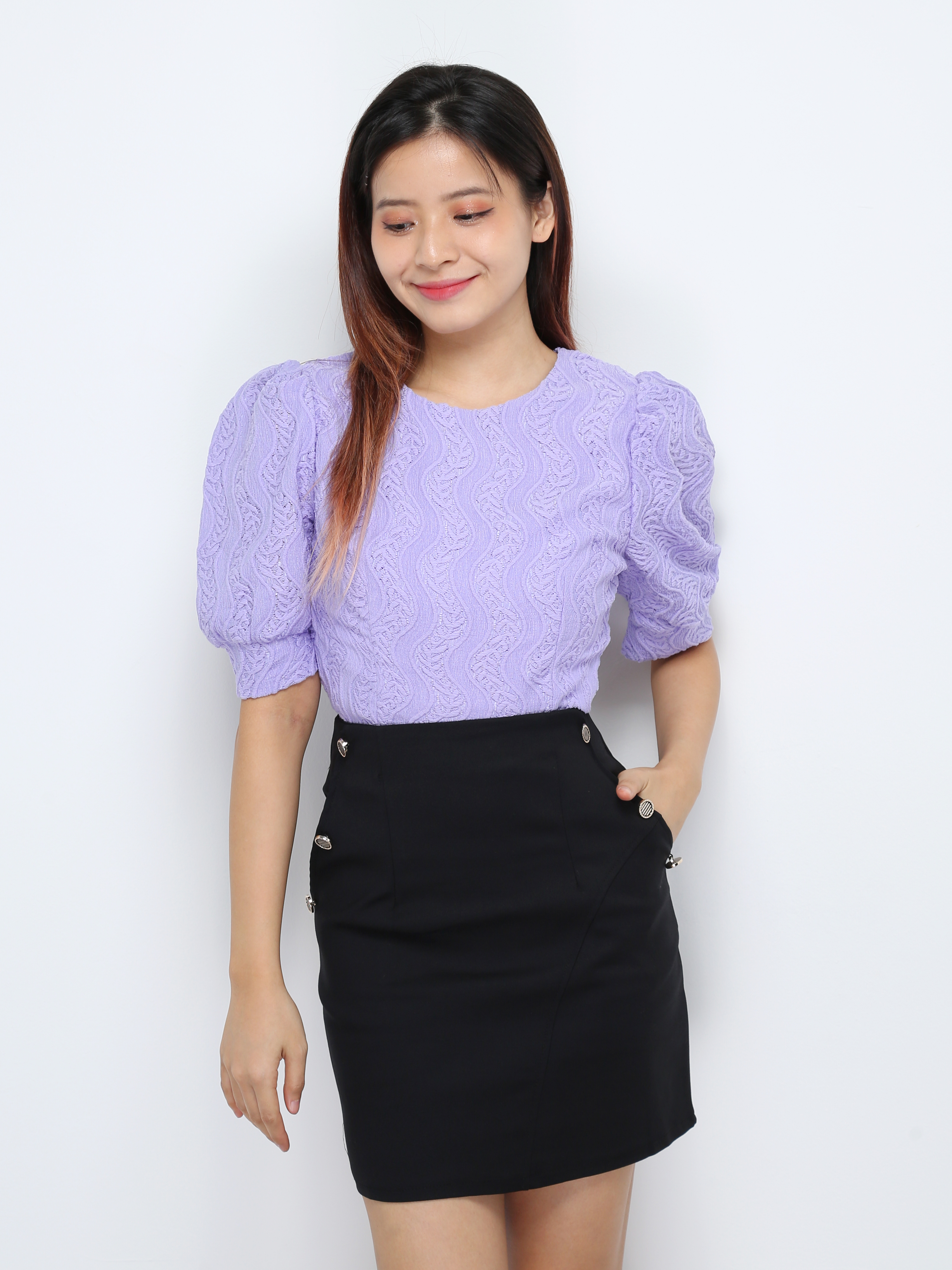 Two Tone With Lace Top Set 28521