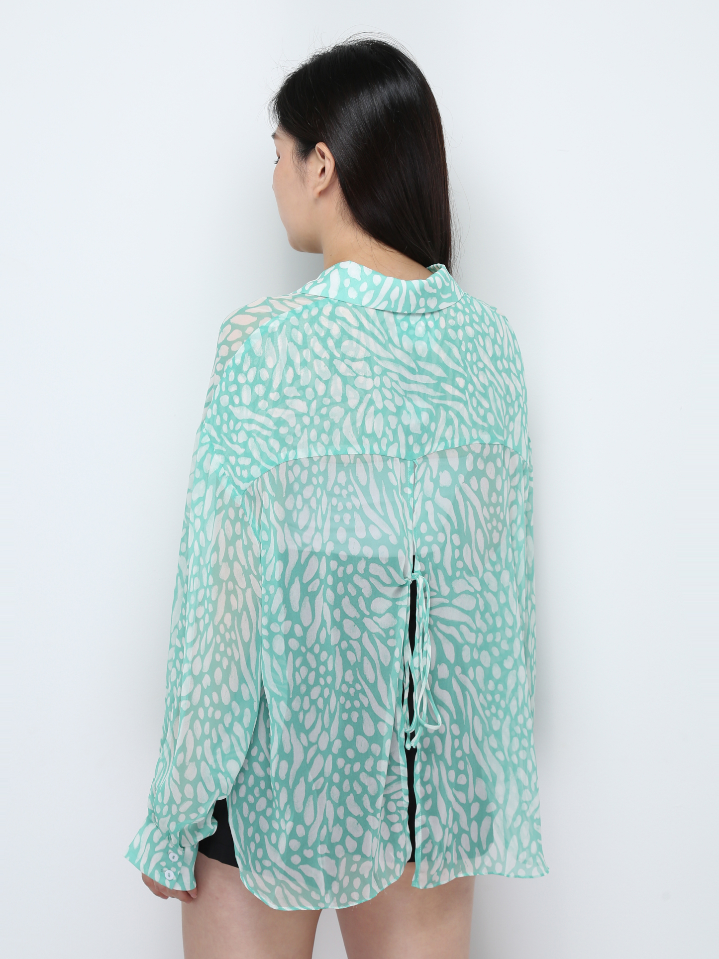 Front Button With Long Sleeve Blouse 28534