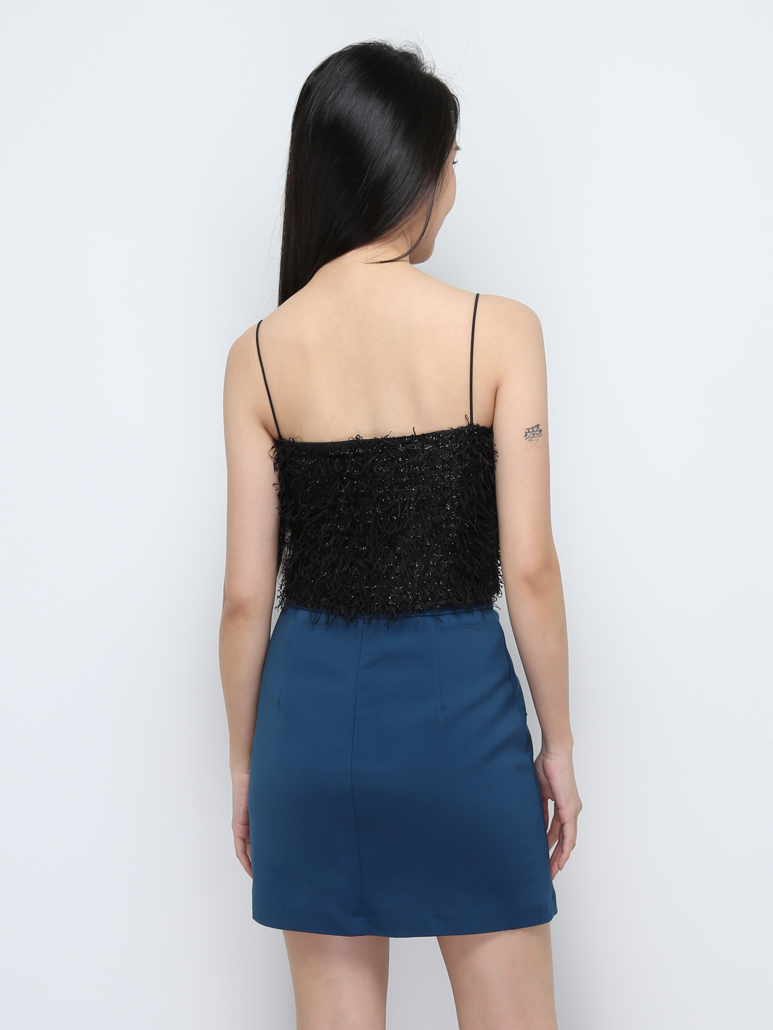 High Waist With Decorative Button Skirt 28543