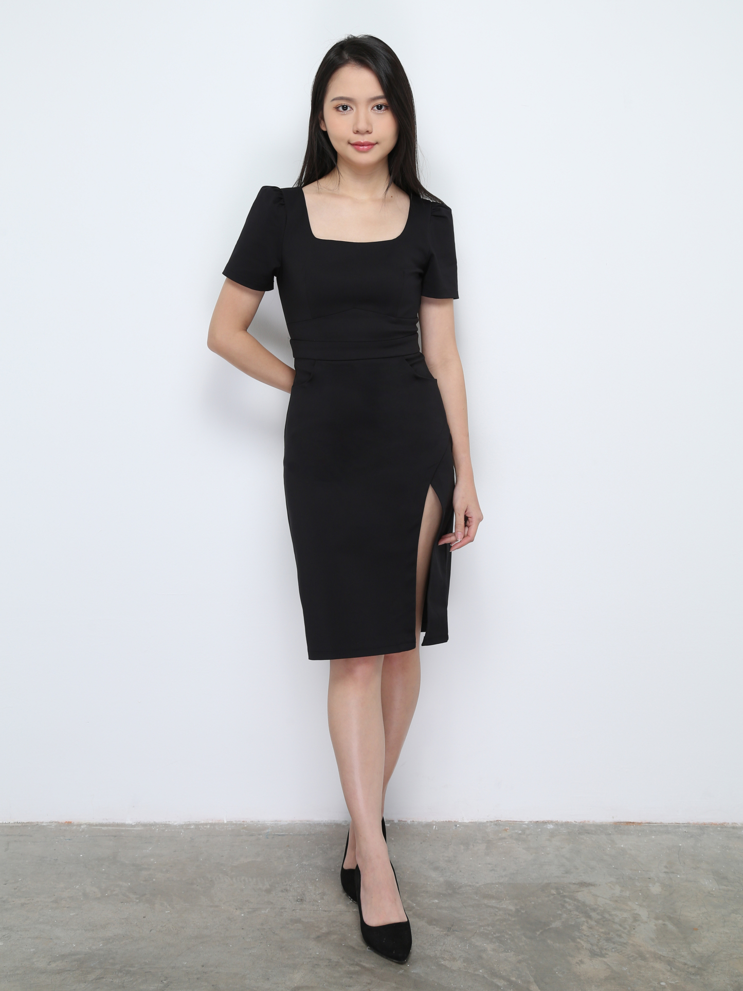 Formal Back Zip With Split Dress 28578