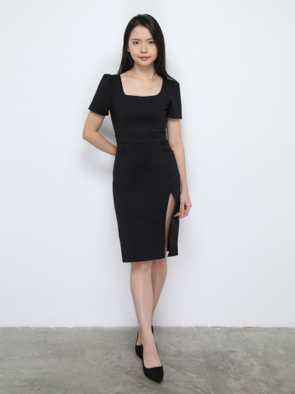 Formal Back Zip With Split Dress 28578