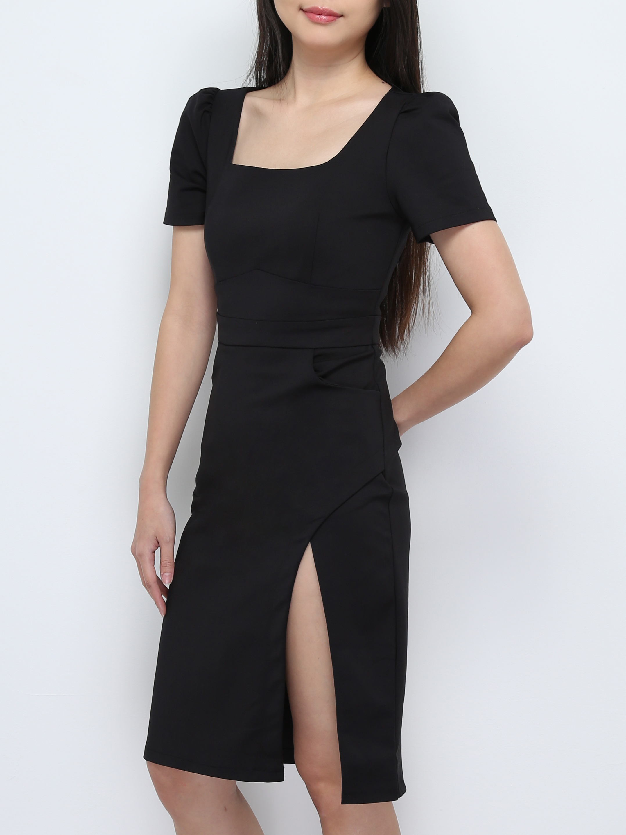 Formal Back Zip With Split Dress 28578