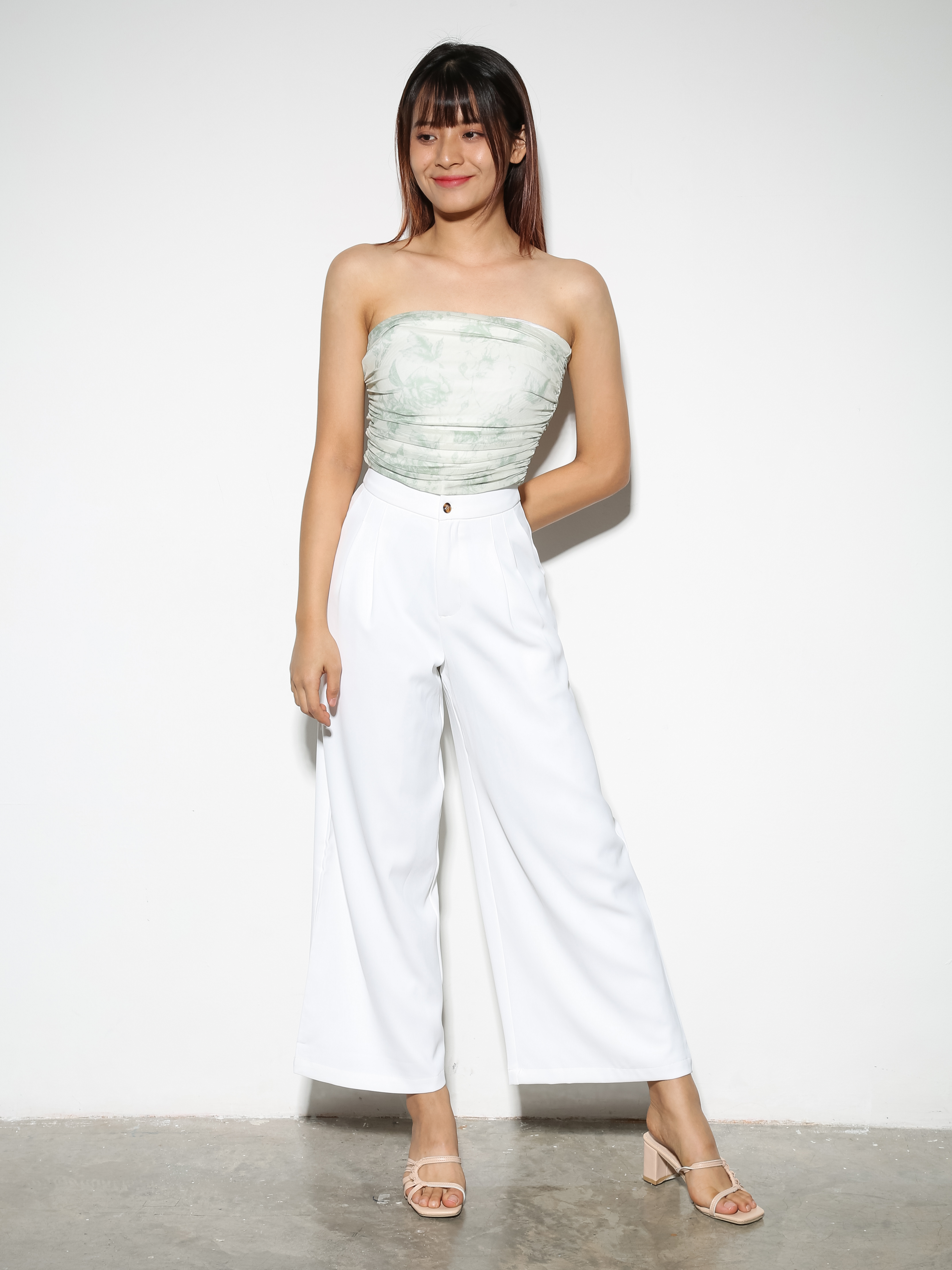 Tie Dye Side Pleated Tube Top 28790