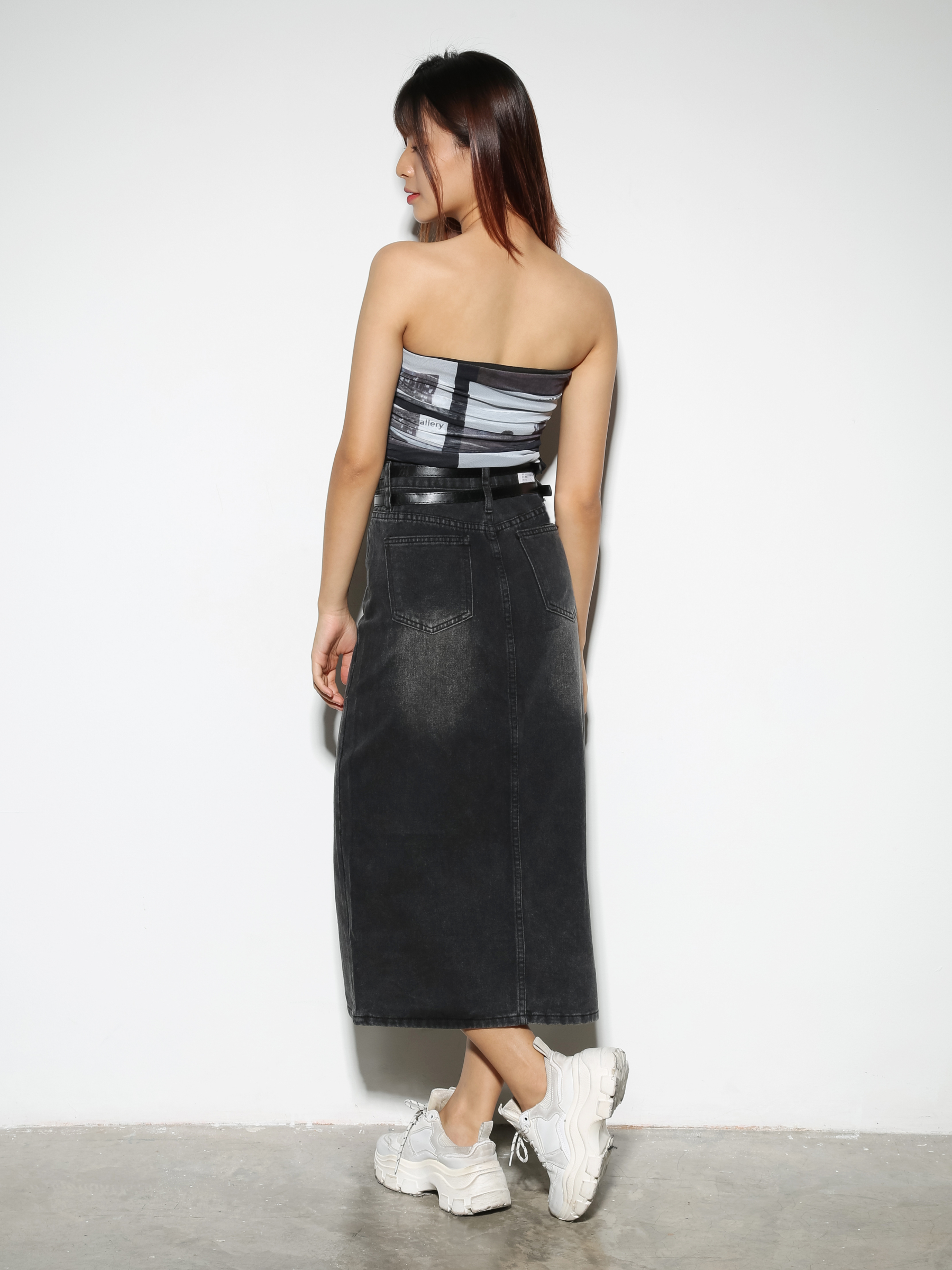 Tie Dye Side Pleated Tube Top 28790