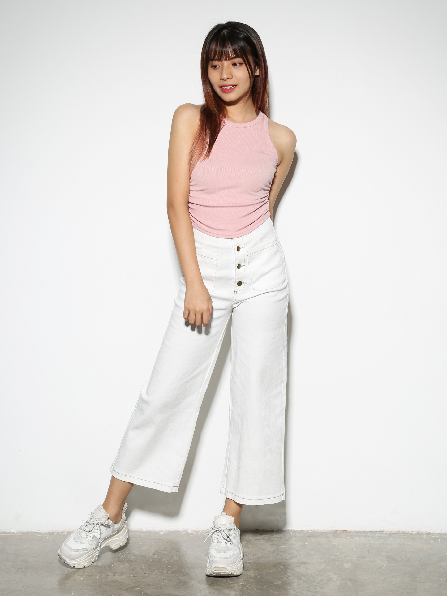Sleeveless Side Pleated Top 28796