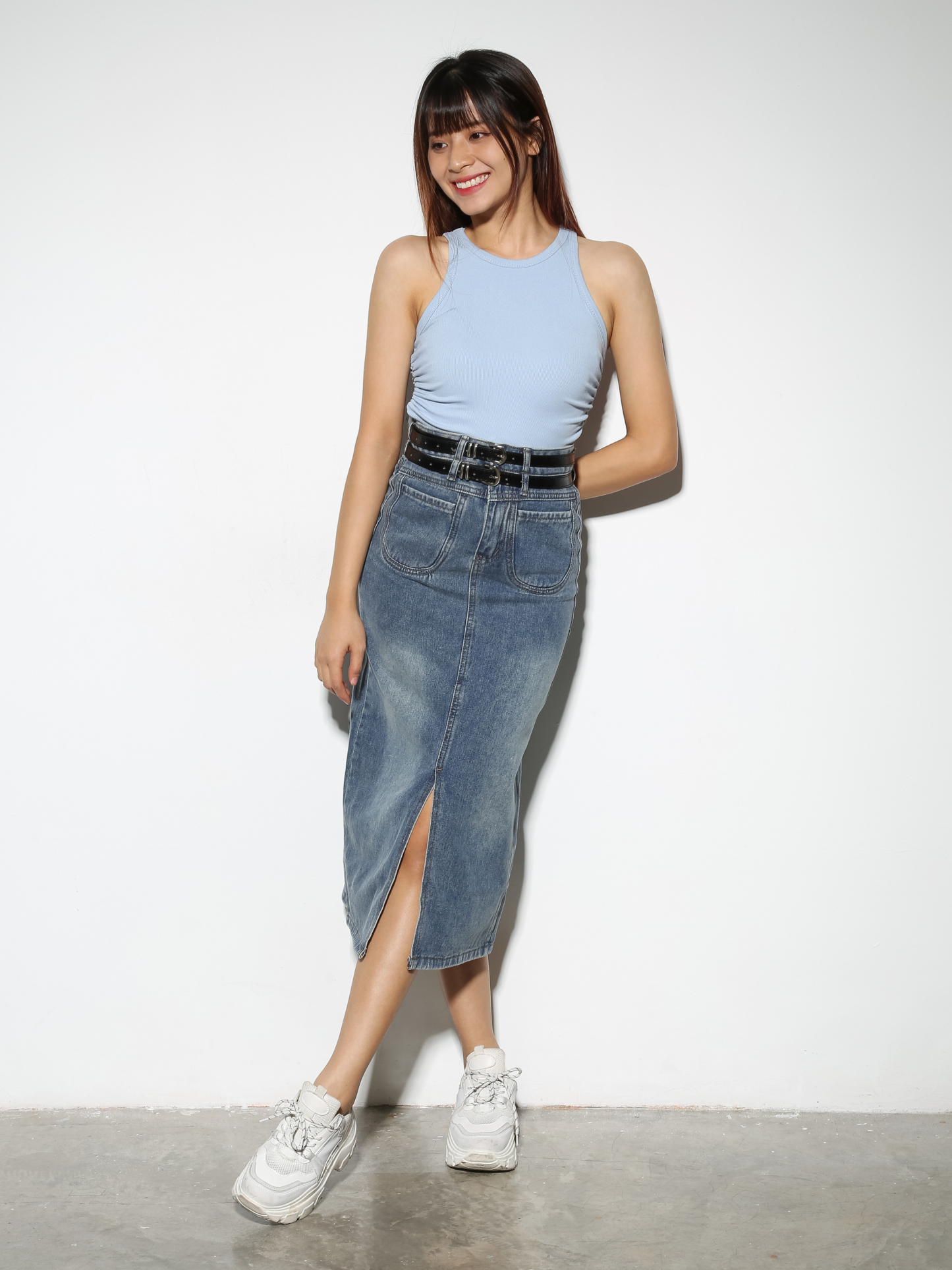 Sleeveless Side Pleated Top 28796