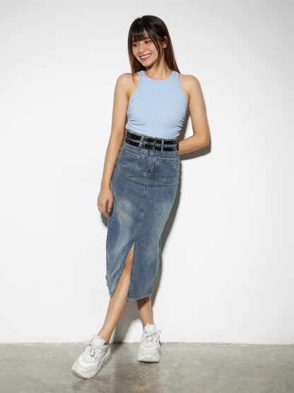 Sleeveless Side Pleated Top 28796